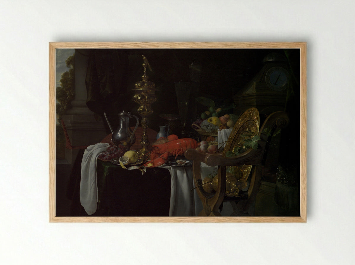 Still Life: A Banqueting Scene - Jan Davidsz de Heem - Framed Print Wood