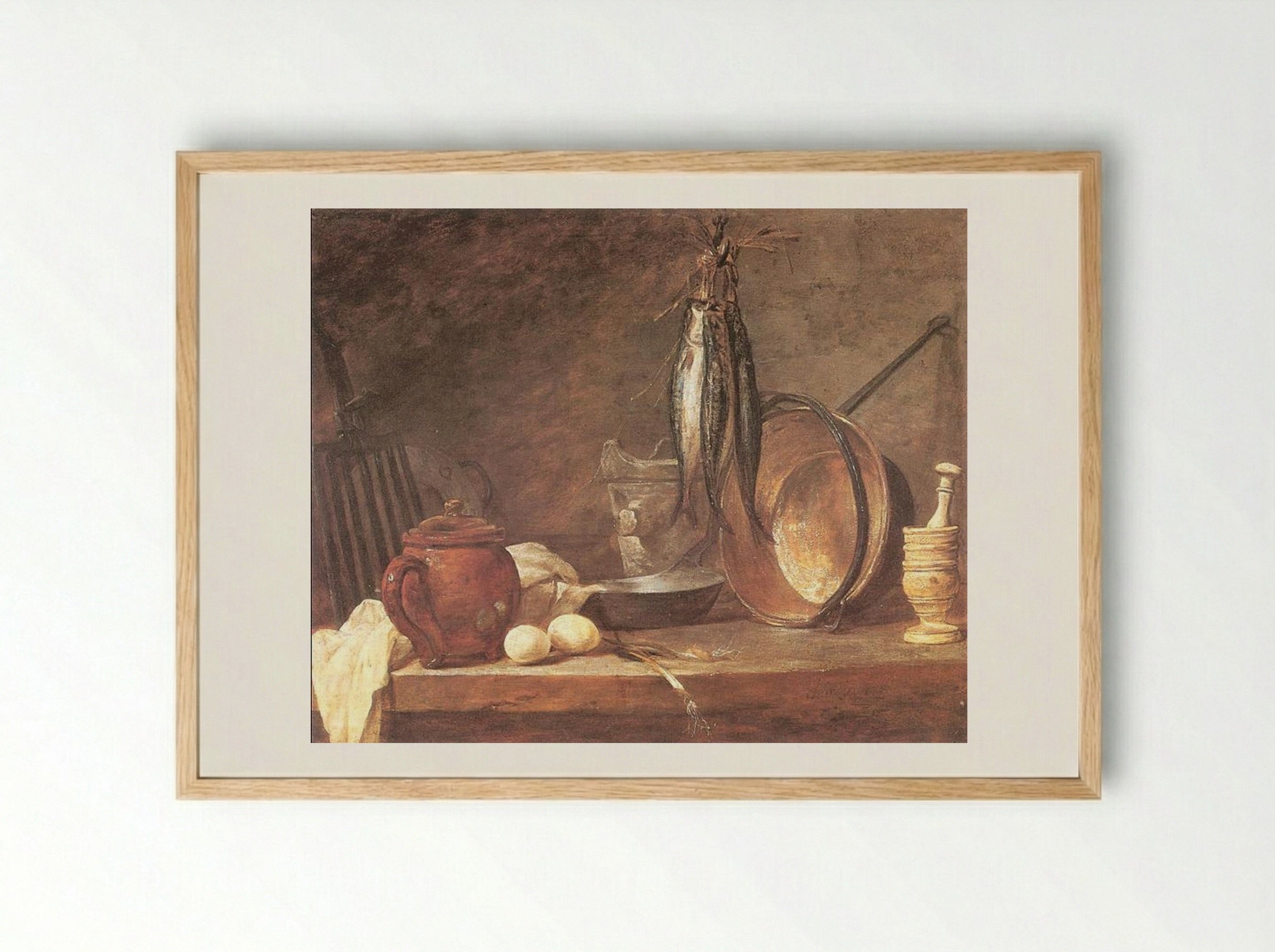 Still Life: Fast Day Menu - Jean-Baptiste-Siméon Chardin - Framed Print Wood