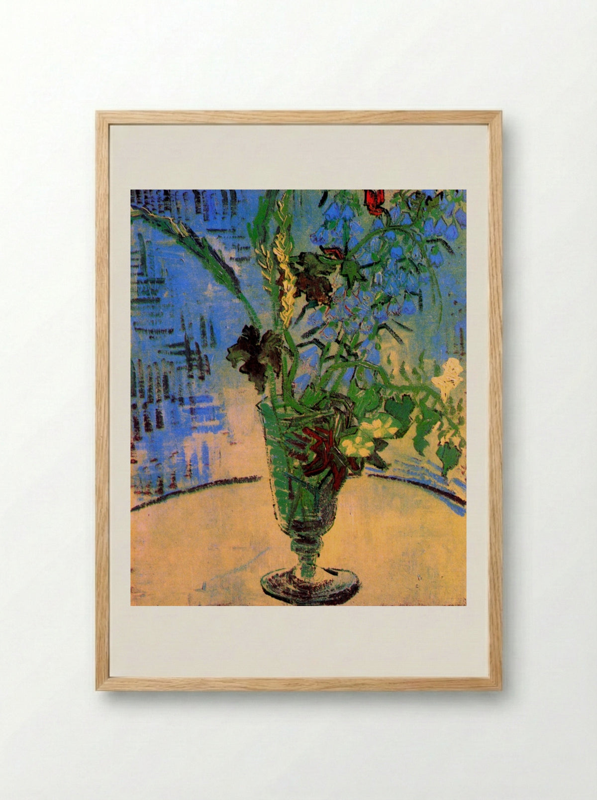 Still Life: Glass with Wild Flowers - Vincent van Gogh - Framed Print Wood