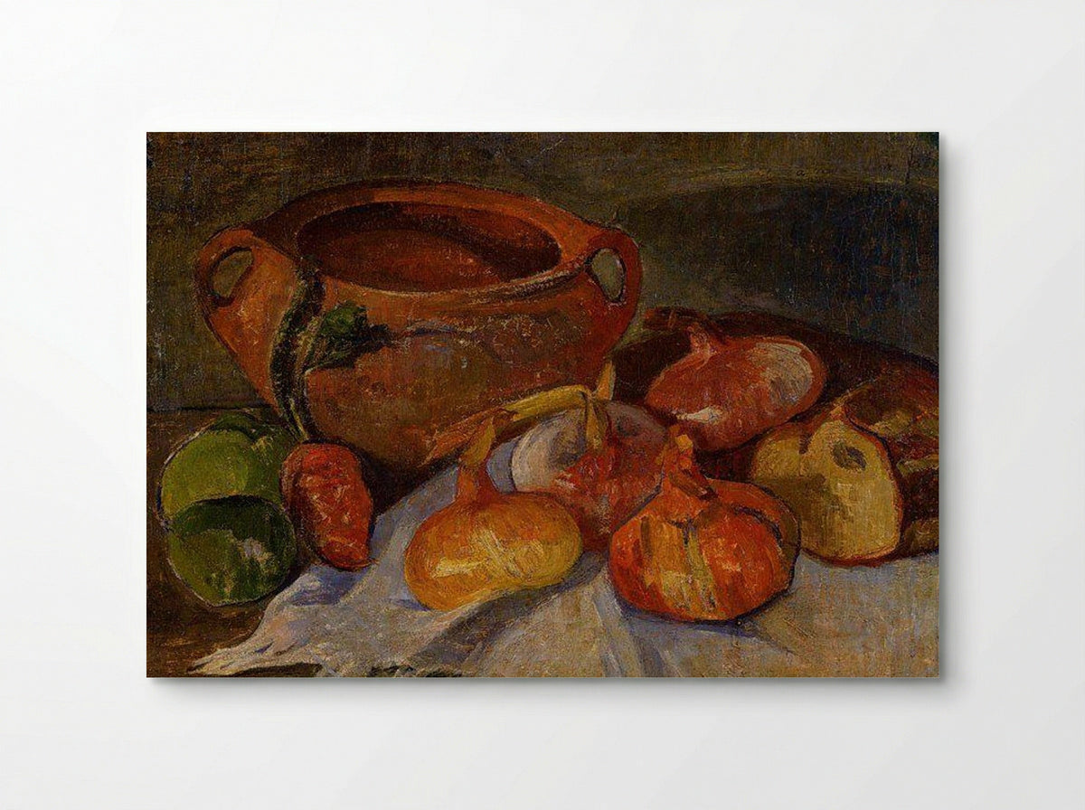Still Life: Pot, Onions, Bread and Green Apples - Meijer de Haan - Poster