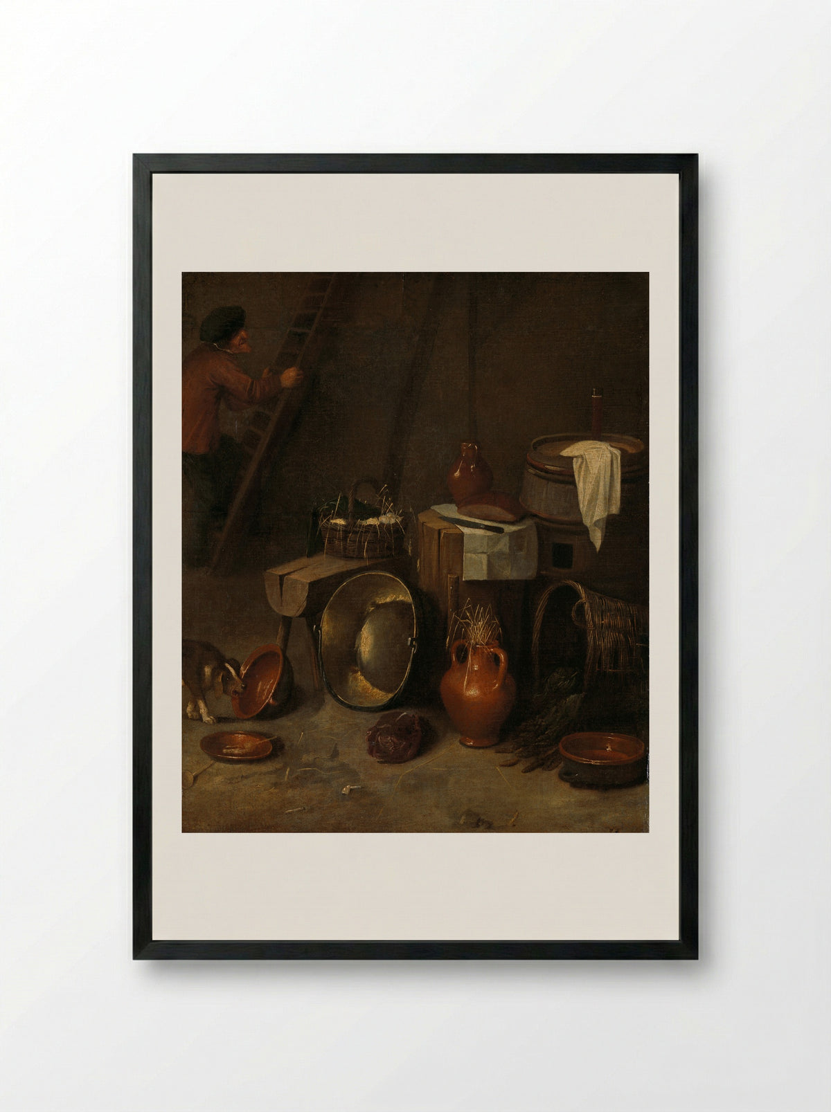 Stilleven in een stal - Hendrik Potuyl - Framed Print Black