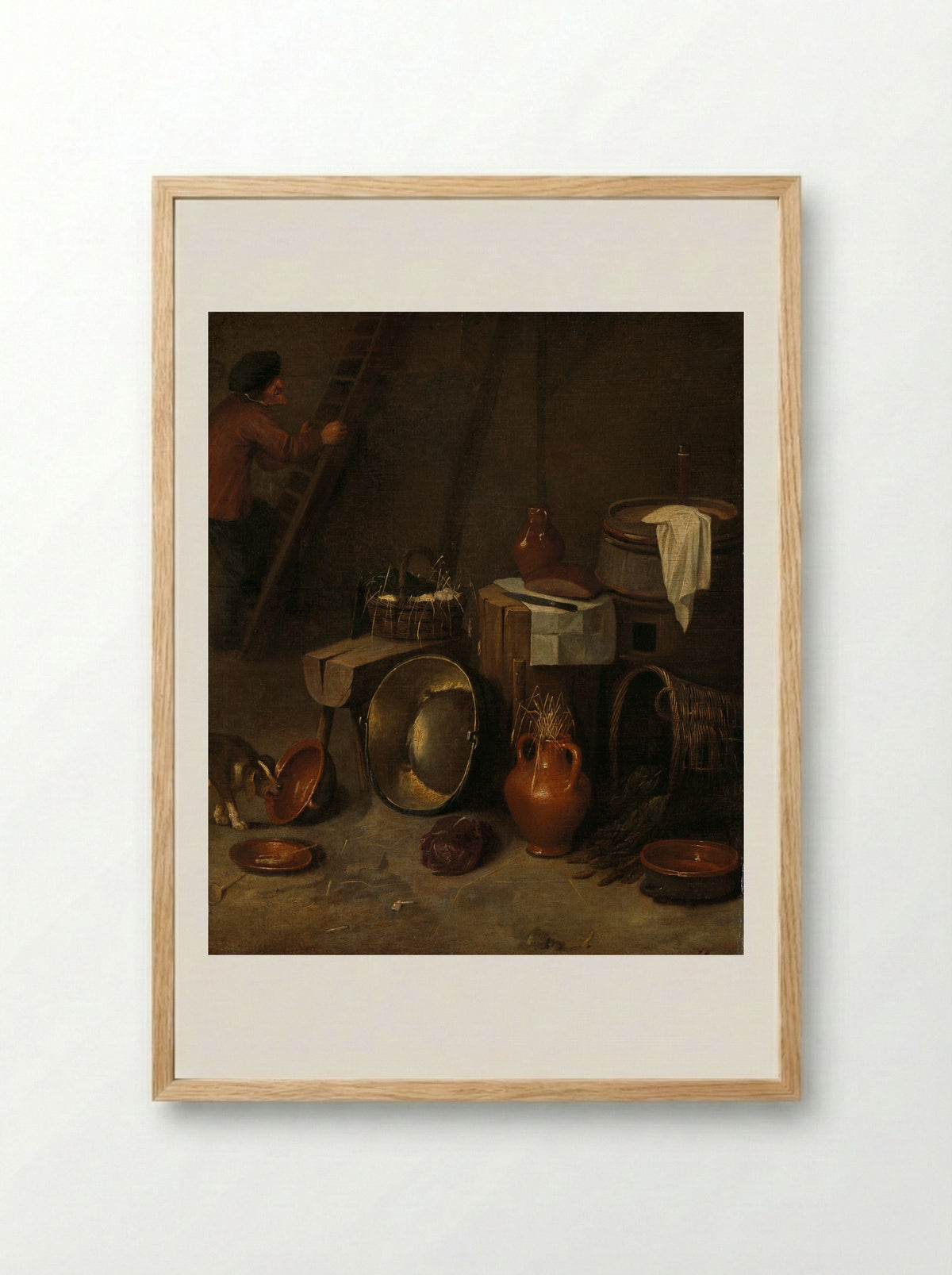 Stilleven in een stal - Hendrik Potuyl - Framed Print Wood