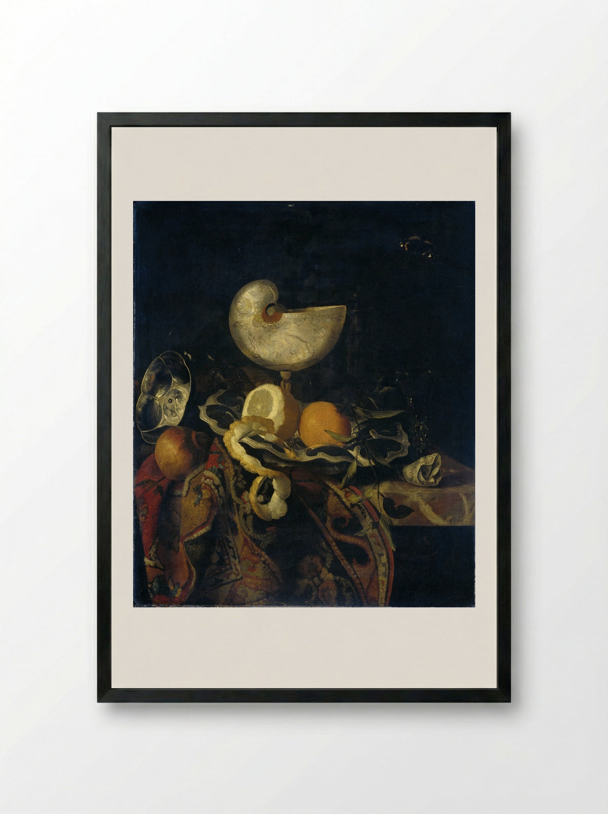 Stilleven met Nautilusbeker - Frans Sant-Acker - Framed Print Black