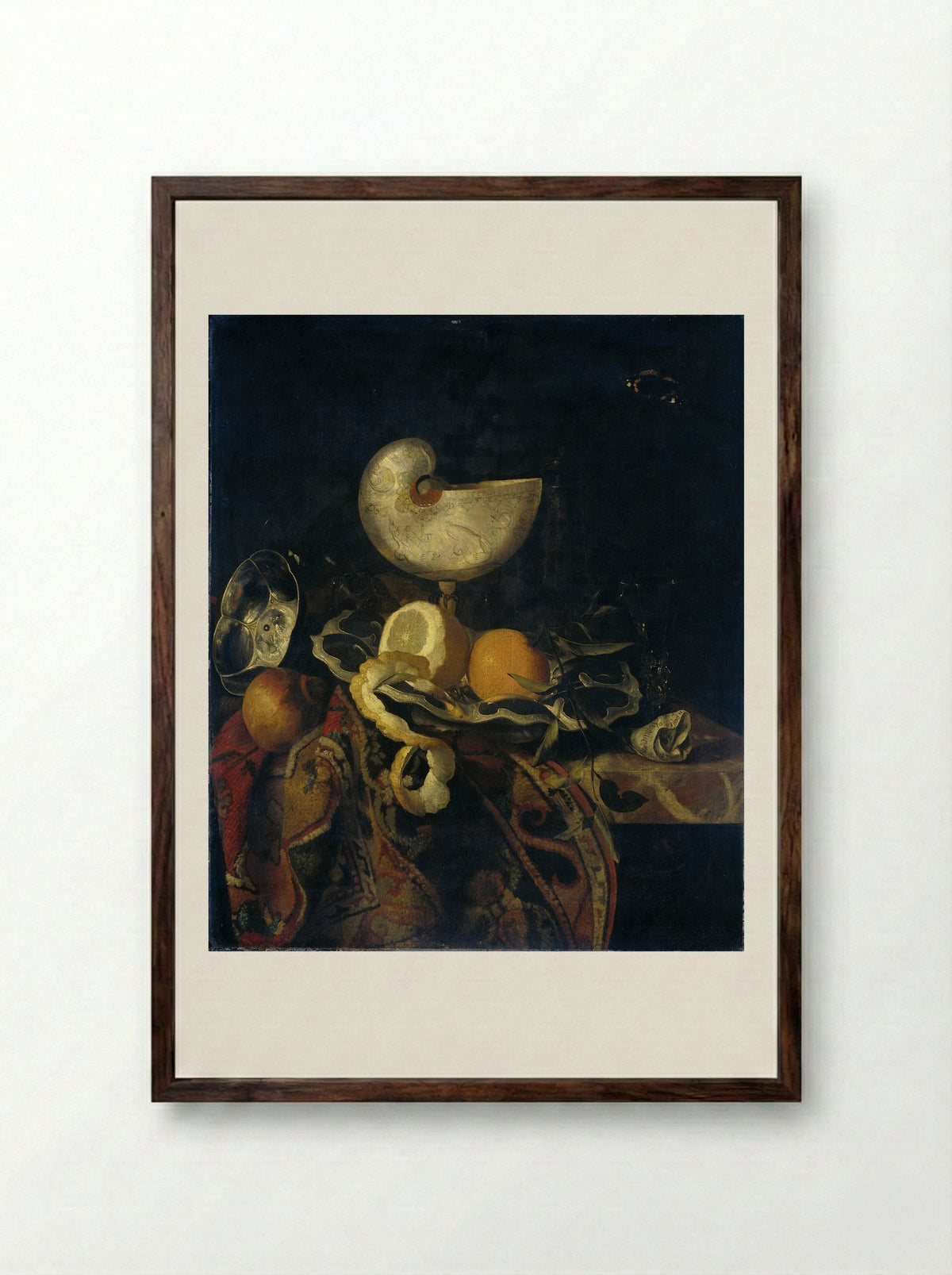 Stilleven met Nautilusbeker - Frans Sant-Acker - Framed Print Dark Wood