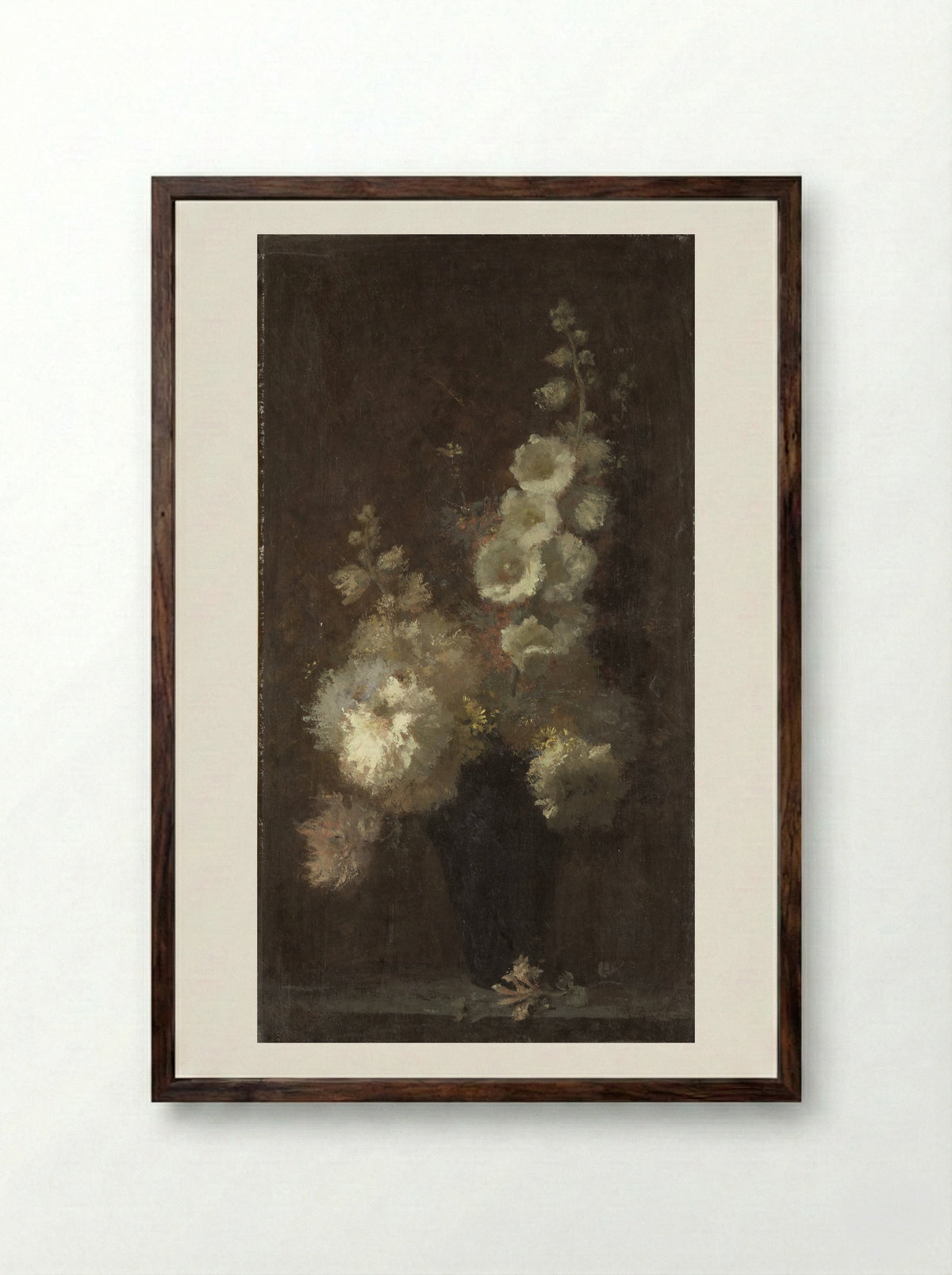 Stilleven met bloemen - Auguste Jouve - Framed Print Dark Wood