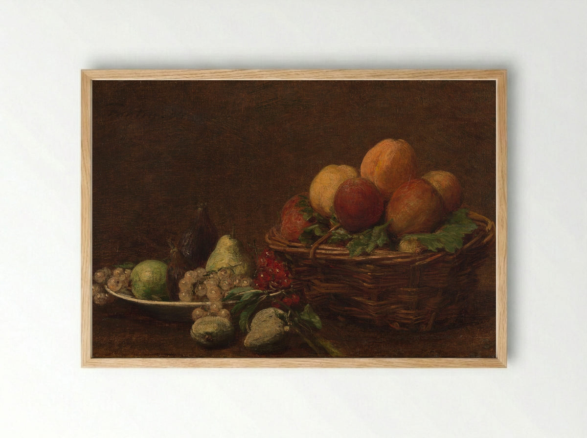 Stilleven met fruit - Henri Fantin-Latour - Framed Print Wood