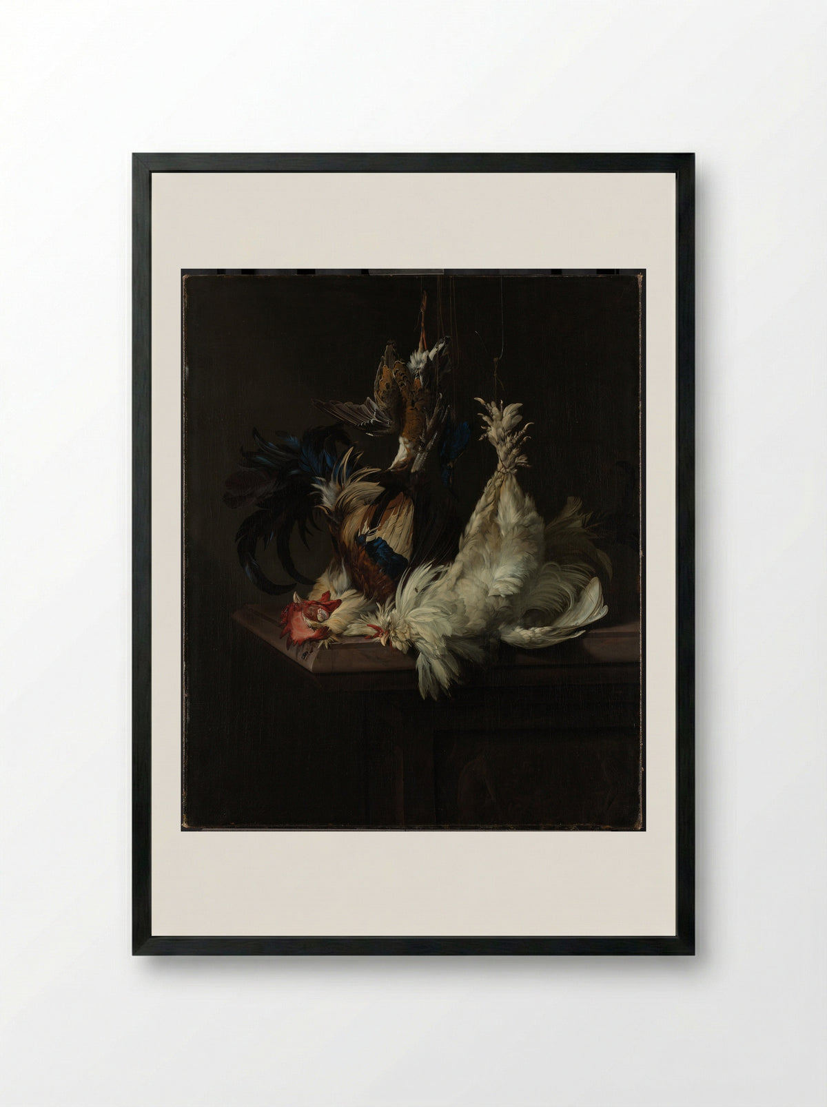 Stilleven met gevogelte - Willem van Aelst - Framed Print Black