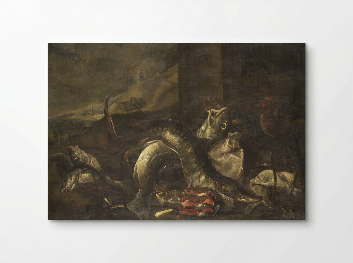 Stilleven met vissen - R. van Burgh - Poster