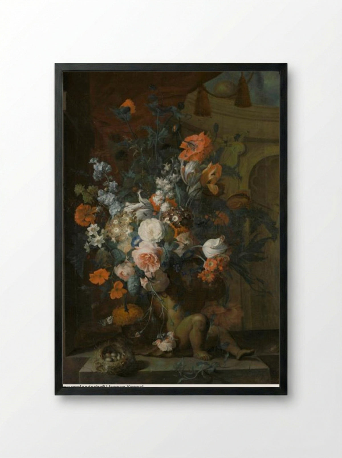 Stilleven met vruchten - Coenraet Roepel - Framed Print Black