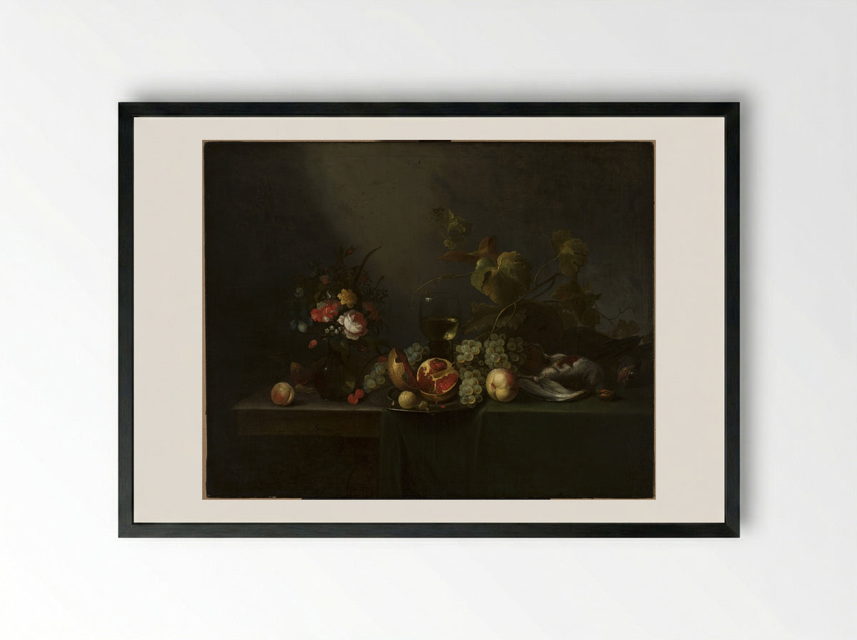 Stilleven met vruchten - Michiel Simons - Framed Print Black