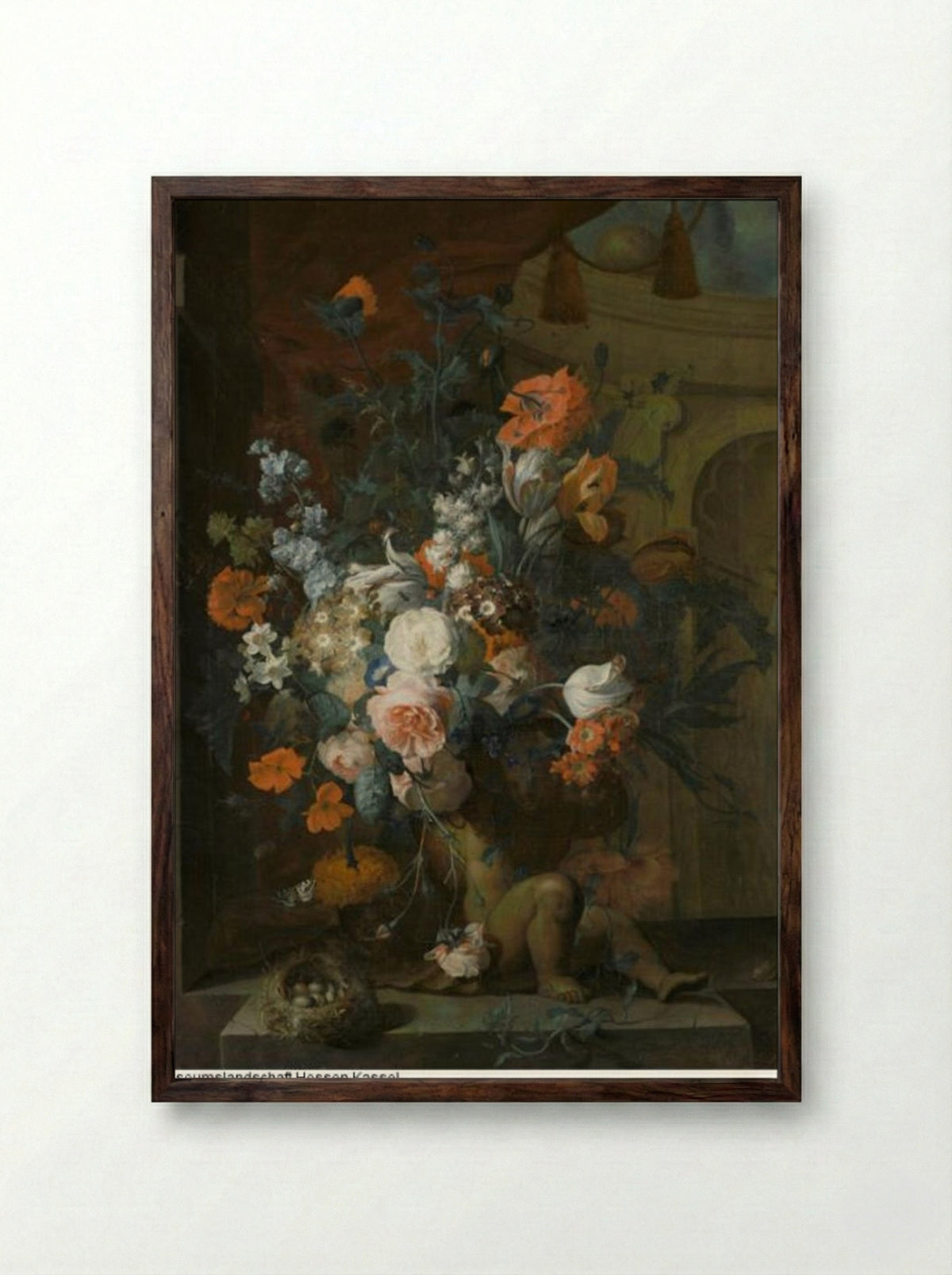 Stilleven met vruchten - Coenraet Roepel - Framed Print Dark Wood