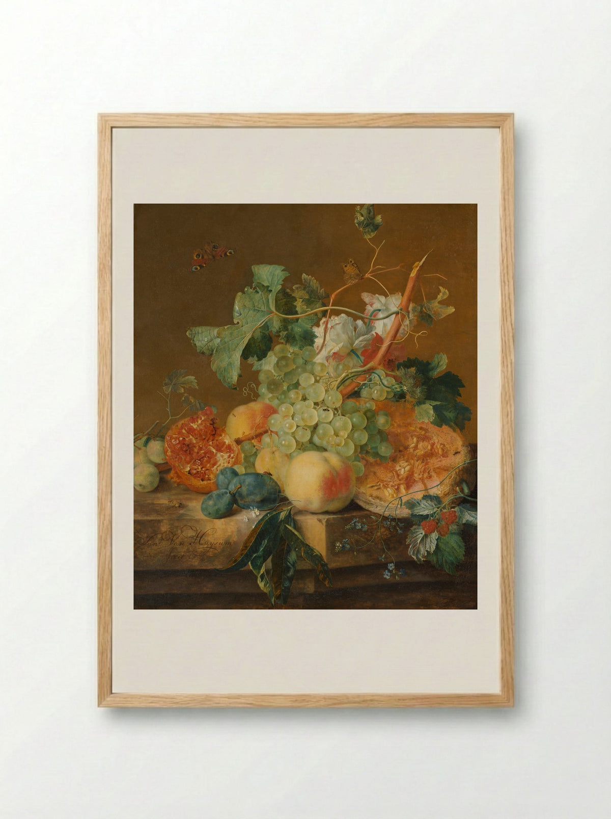 Stilleven met vruchten - Jan van Huysum - Framed Print Wood