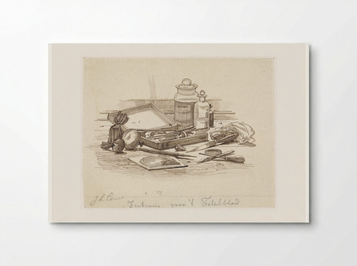 Stilleven van grafische attributen - Jacobus Ludovicus Cornet - Poster