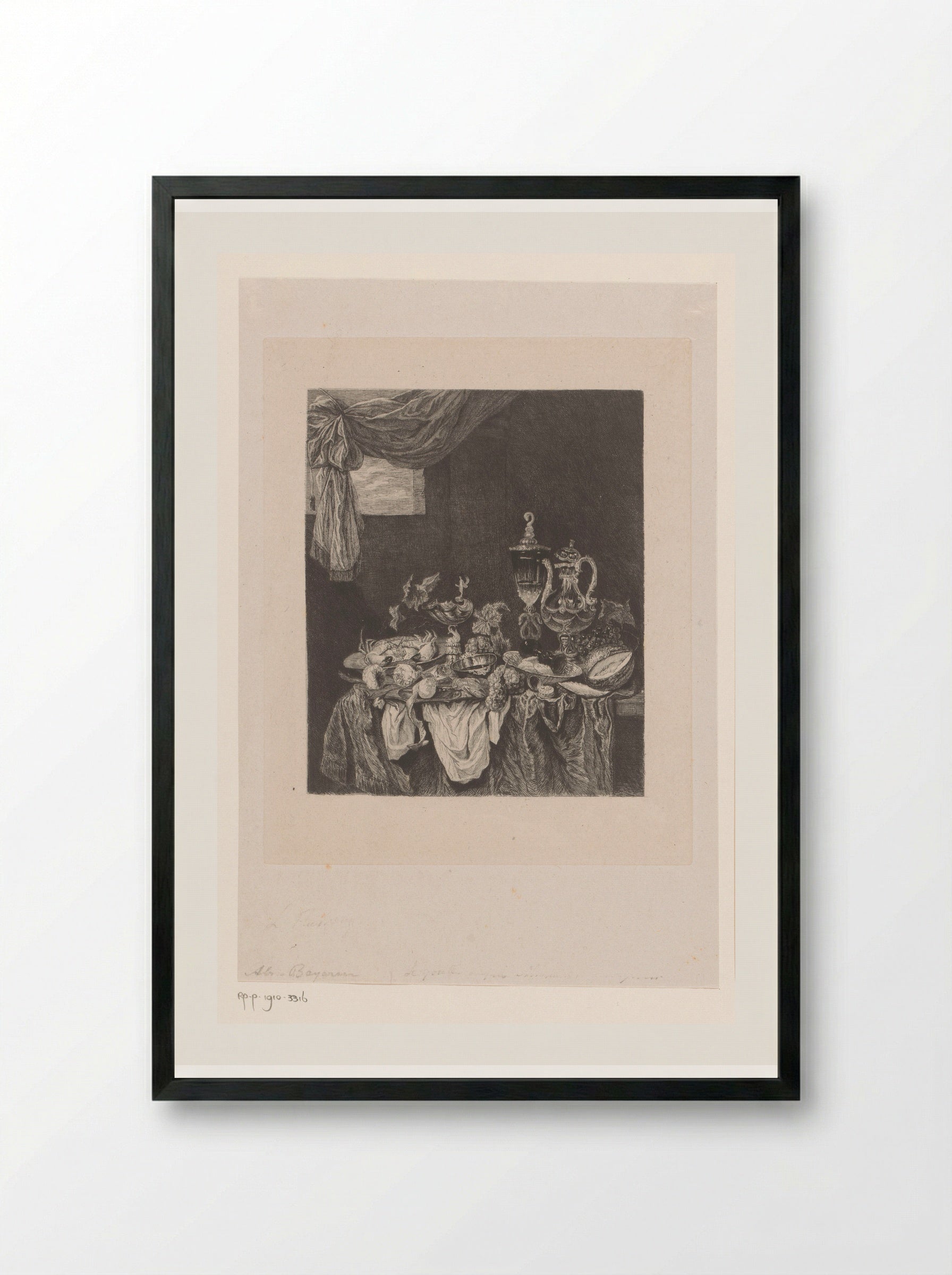 Stilleven - Léopold Flameng - Framed Print Black