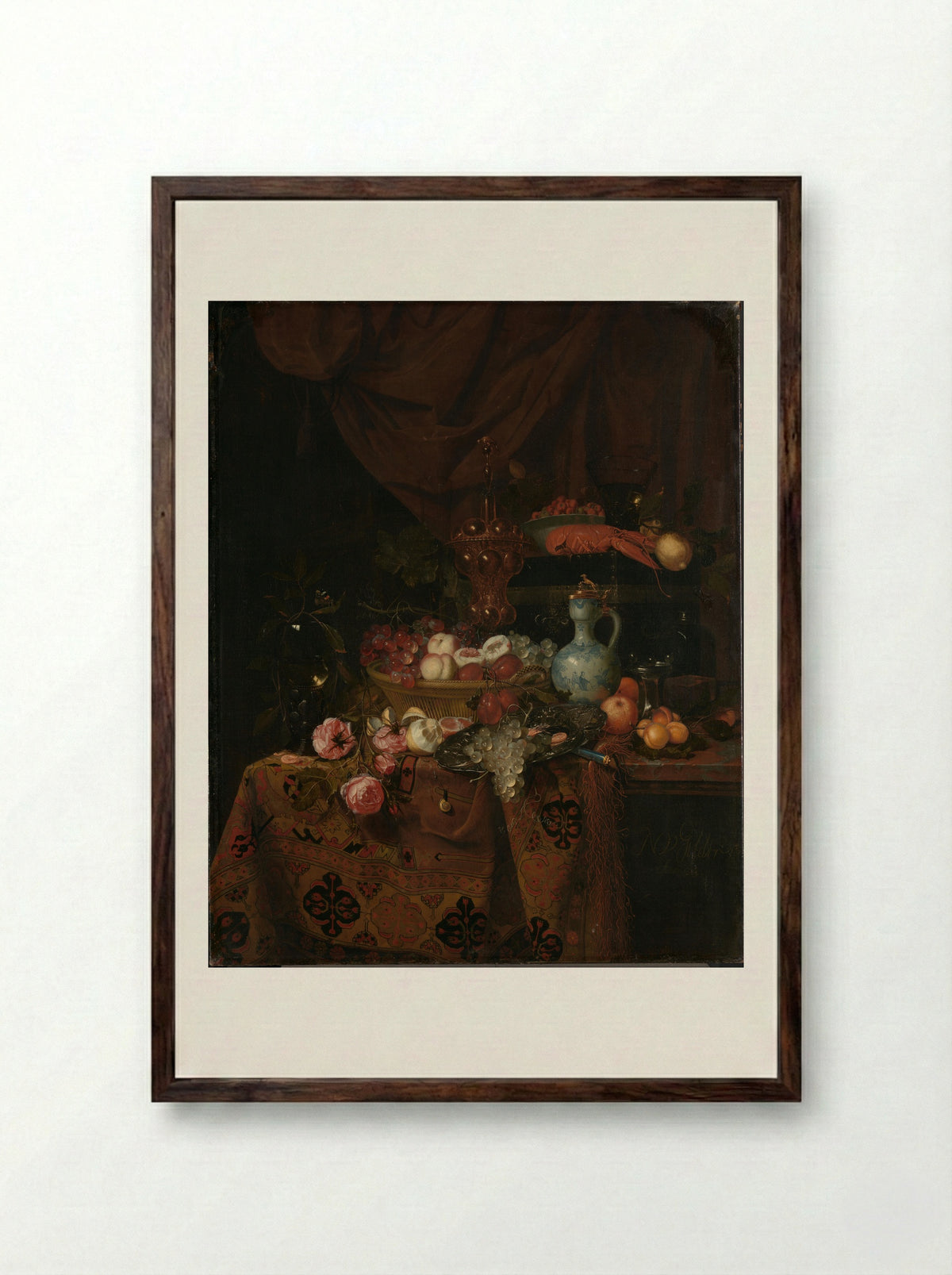 Stilleven - Nicolaes van Gelder - Framed Print Dark Wood