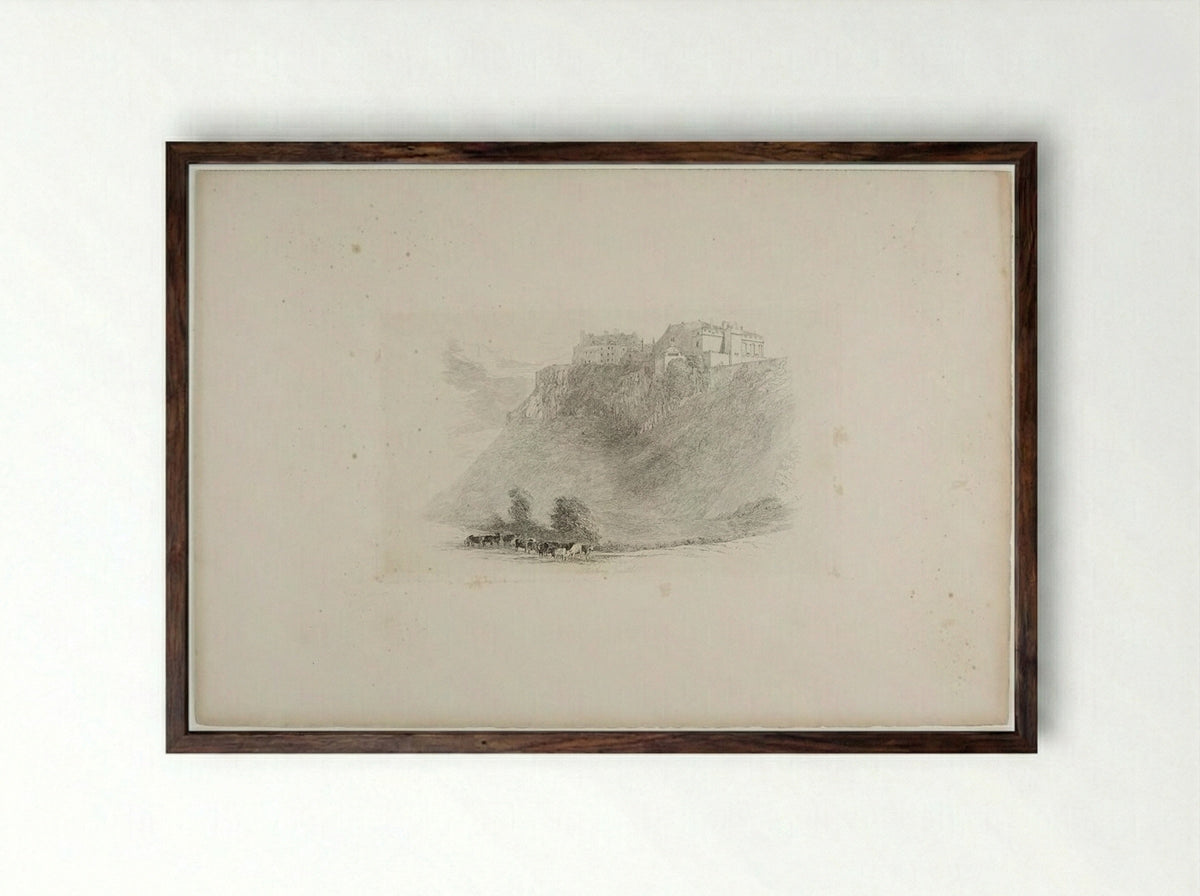 Stirling Castle - J. L. Cranstone - Framed Print Dark Wood