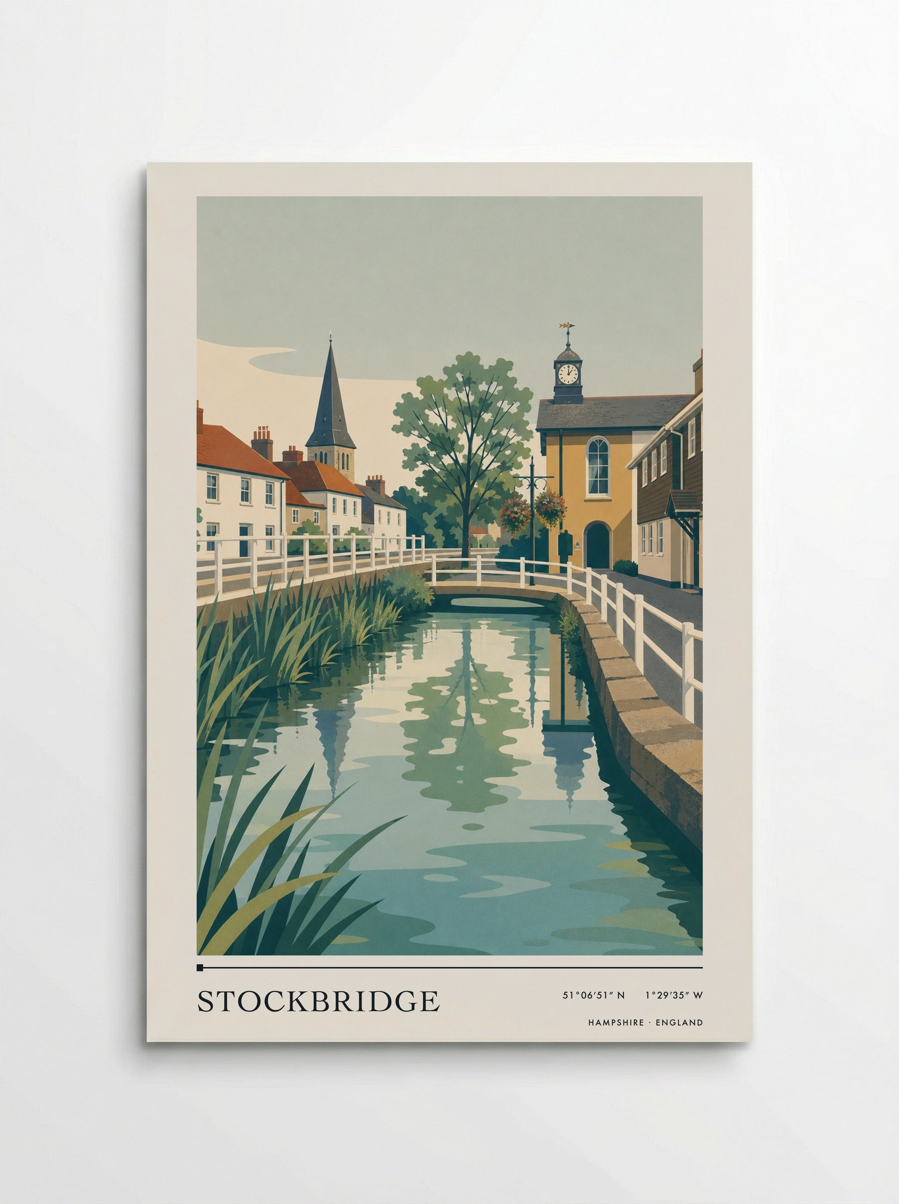 Stockbridge Hampshire England Travel Poster - Poster