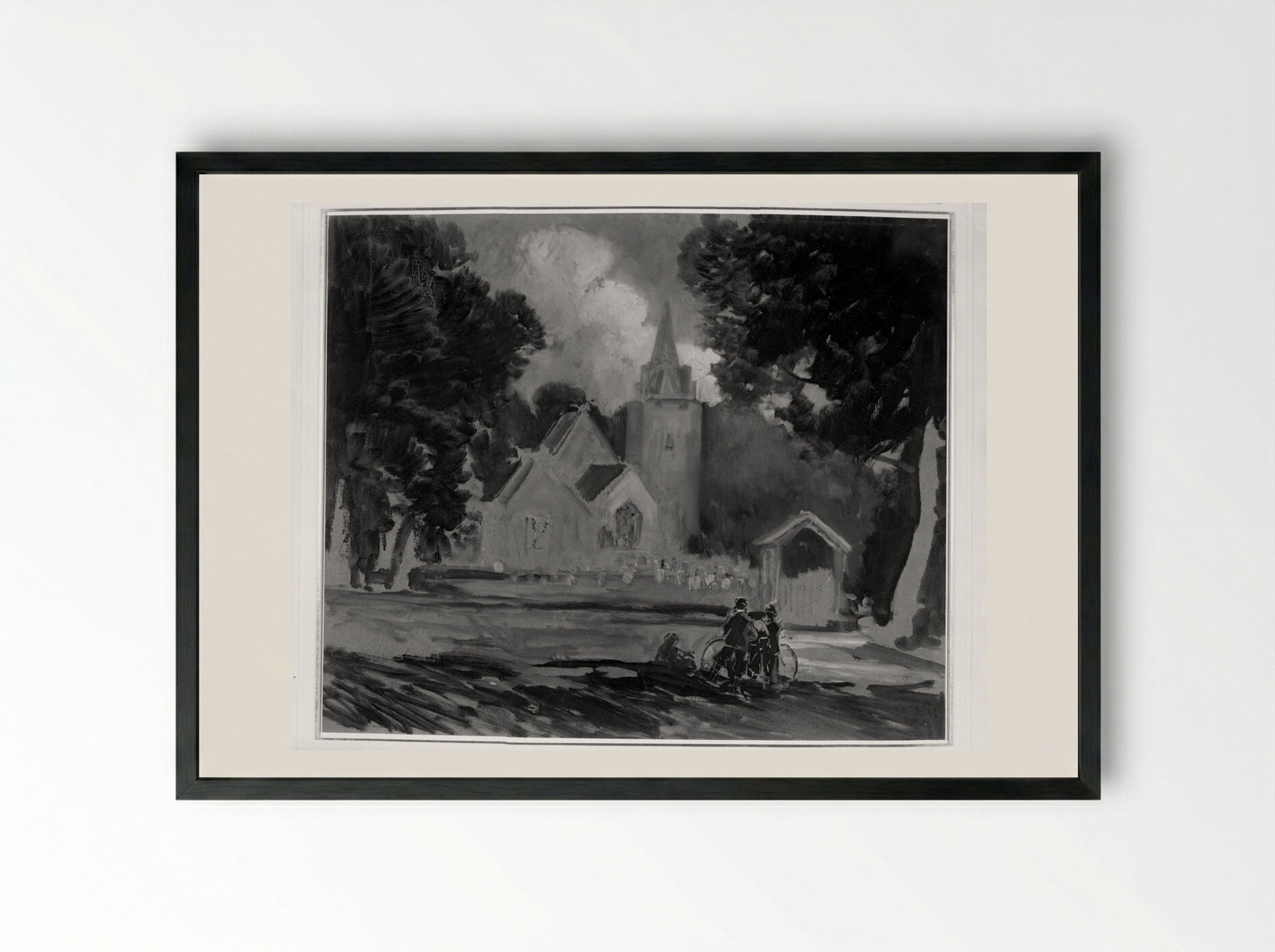 Stoke Pogis Church - Joseph Pennell - Framed Print Black