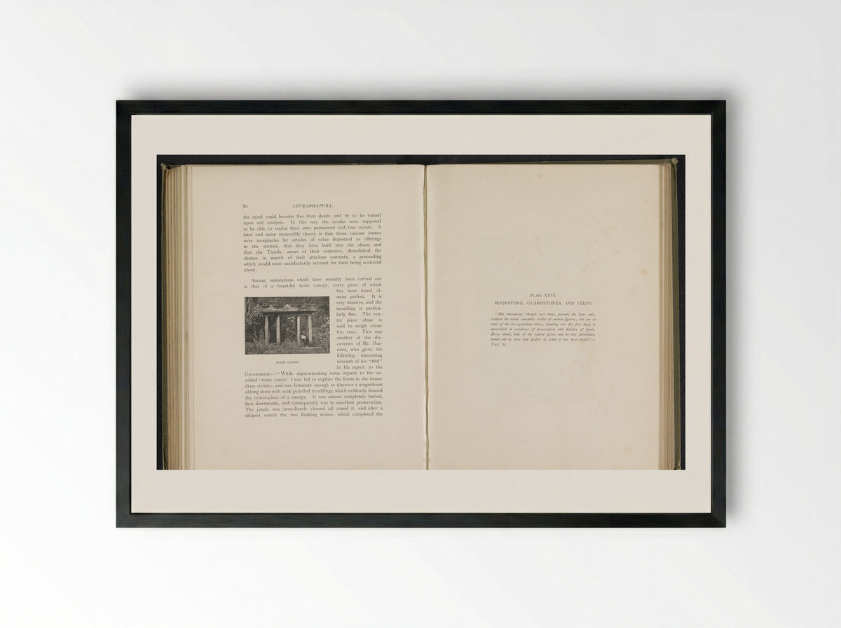 Stone Canopy at Anuradhapura - Henry William Cave - Framed Print Black