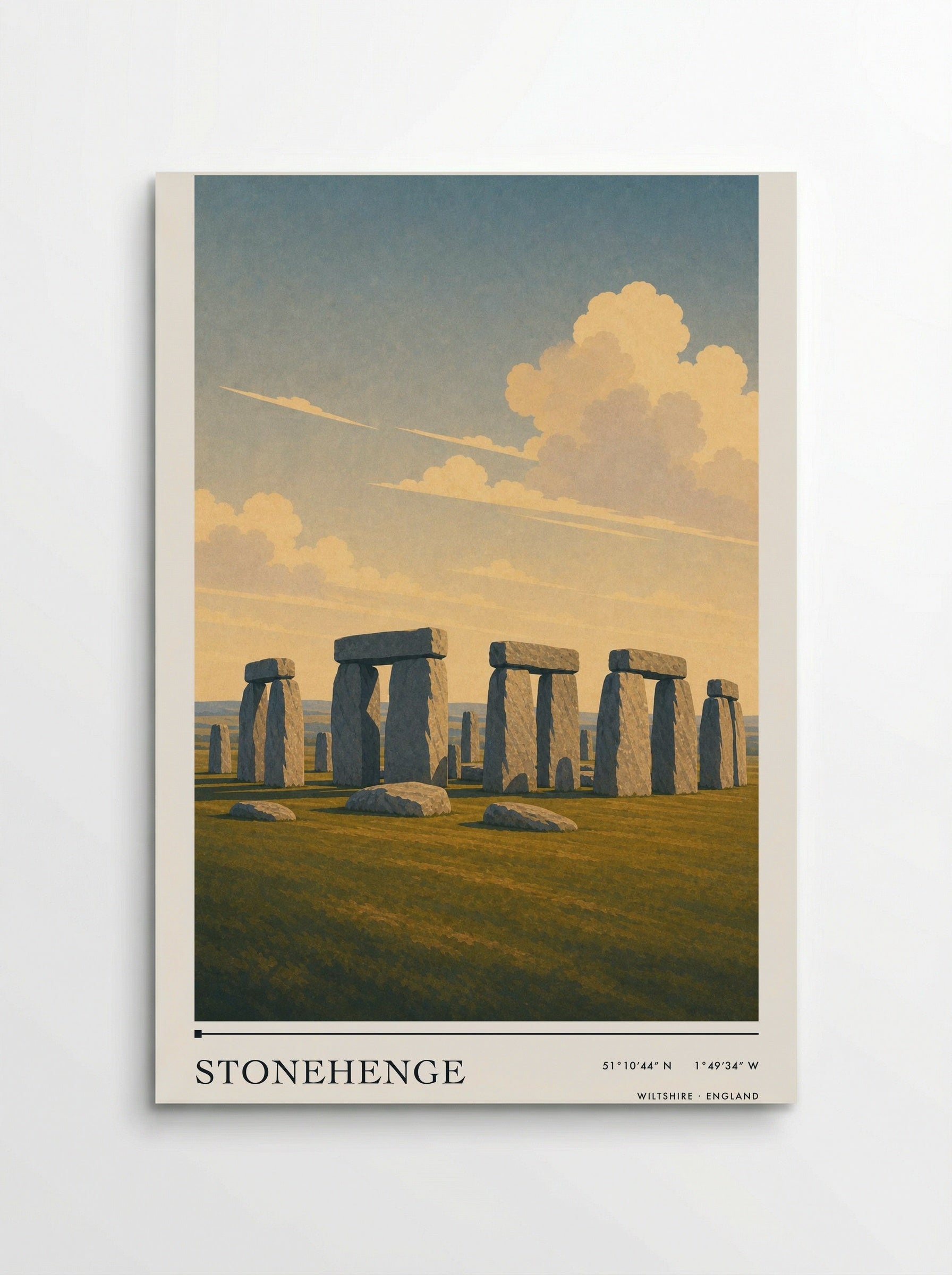 Stonehenge Wiltshire England Travel Poster - Poster