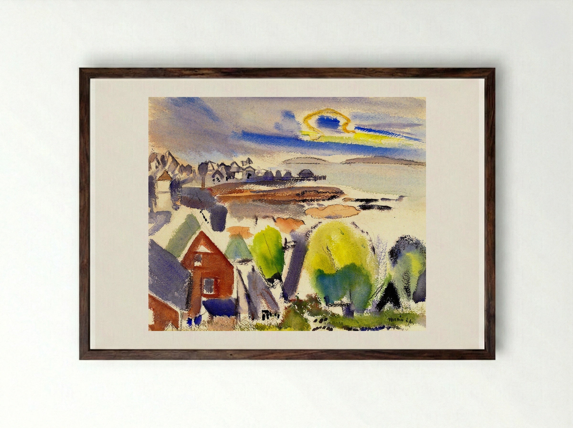 Stonington, Maine - John Marin - Framed Print Dark Wood