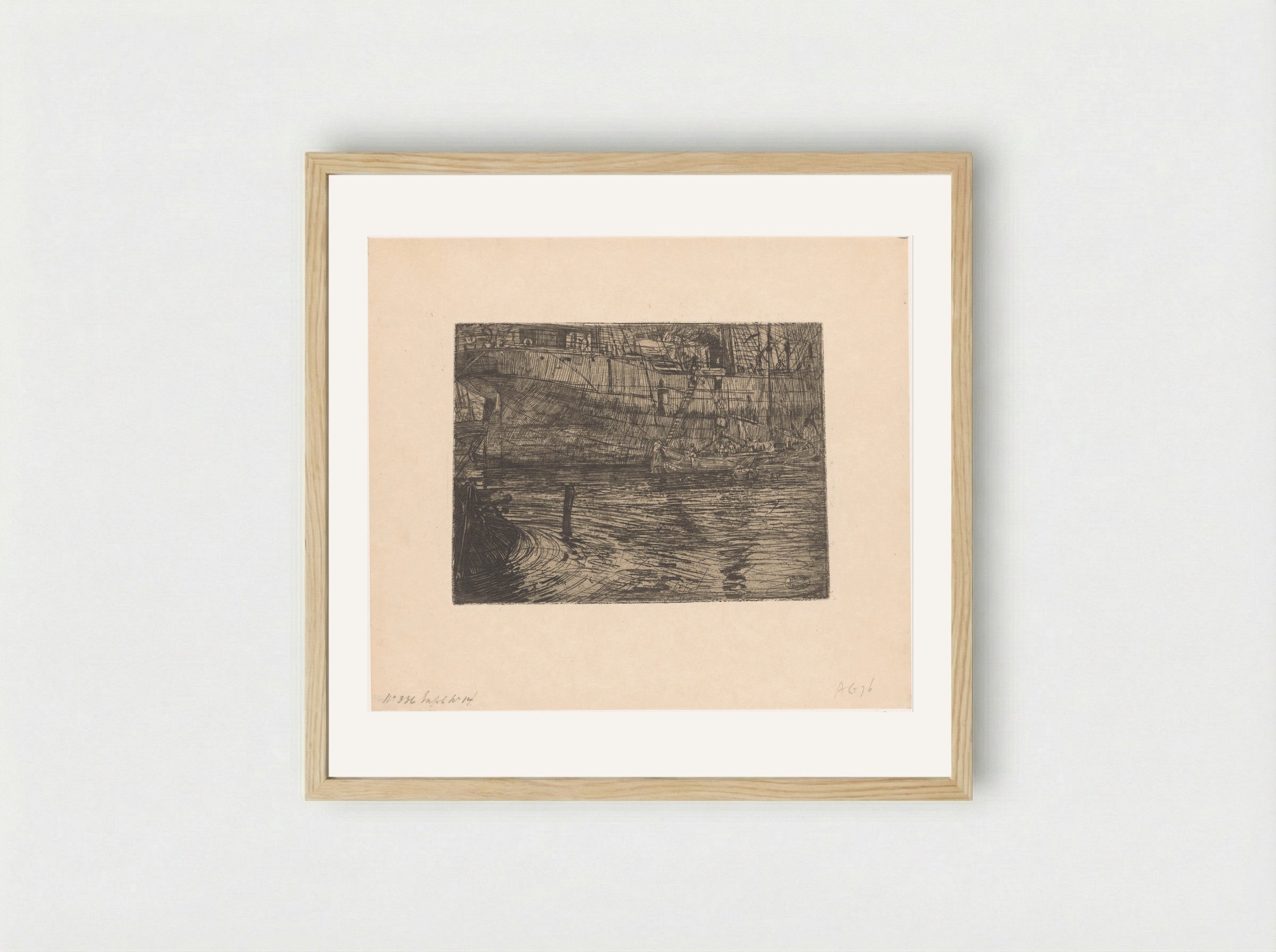 Stoomboot in het Westerdok in Amsterdam - Pieter Dupont - Framed Print Wood