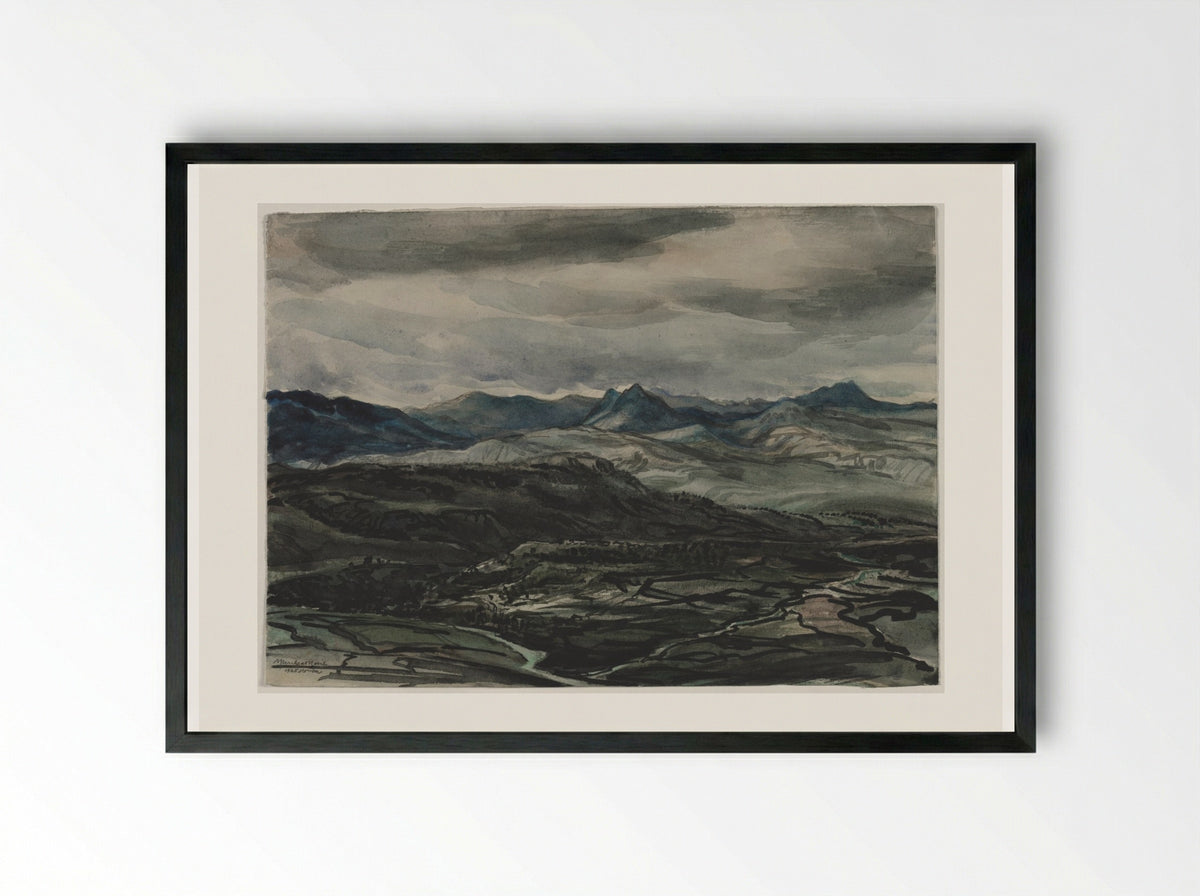 Storm Weather, Ronda, Spain - Muirhead Bone - Framed Print Black