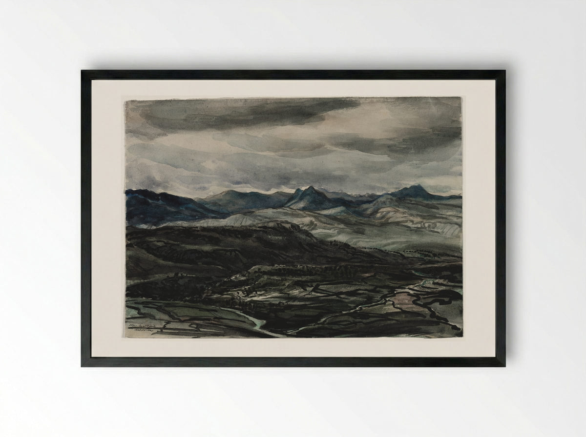 Storm Weather, Ronda, Spain - Muirhead Bone - Framed Print Black