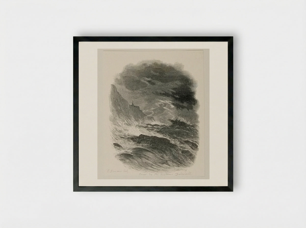 Storm at Sea - Edward Dalziel - Framed Print Black