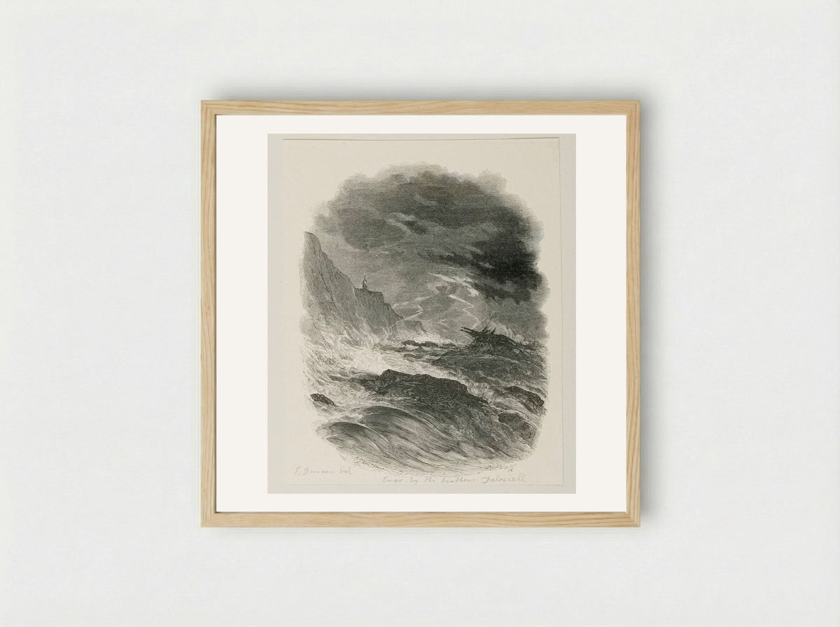 Storm at Sea - Edward Dalziel - Framed Print Wood
