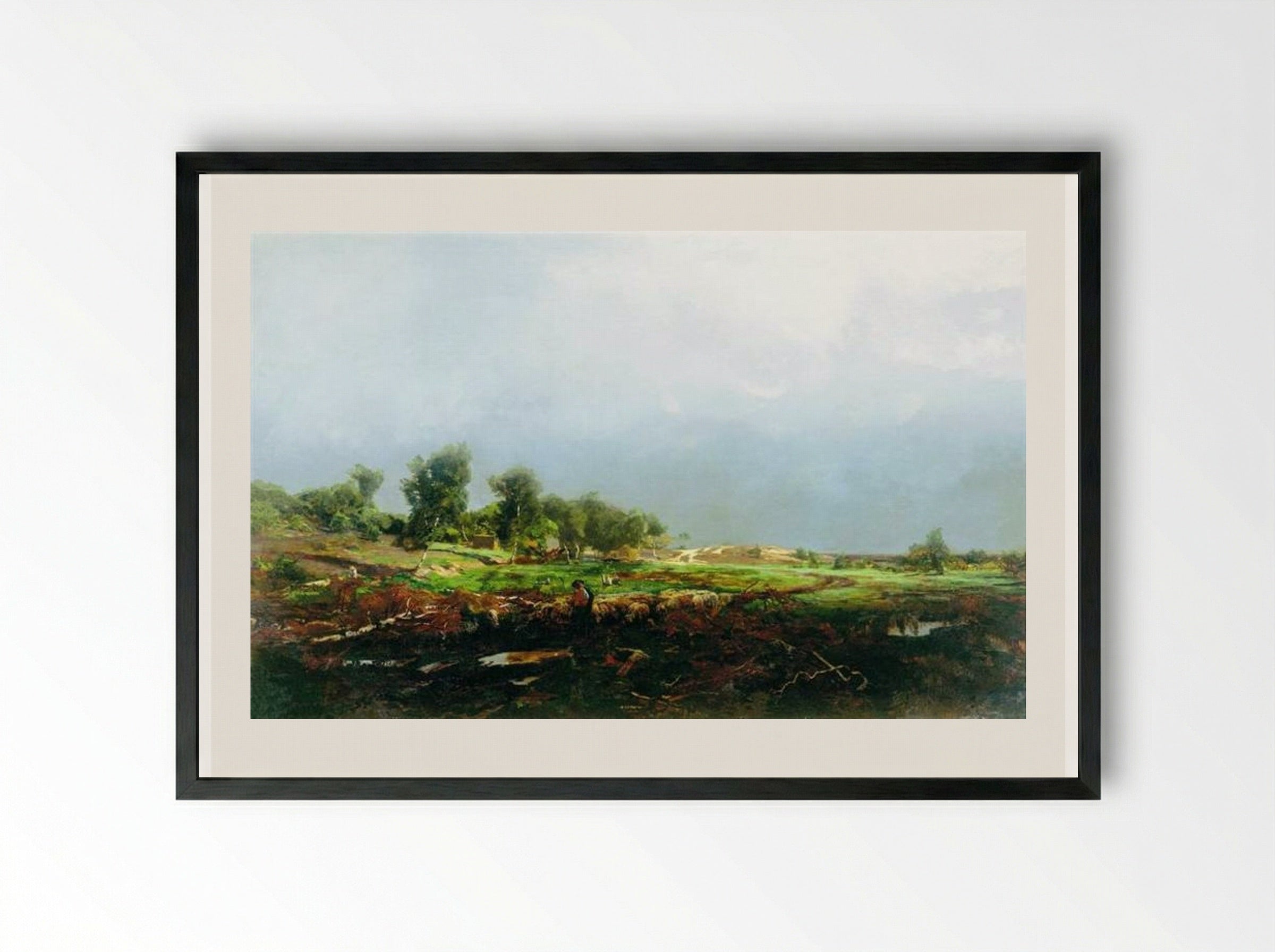 Storm in the Field - Volodymyr Orlovsky - Framed Print Black