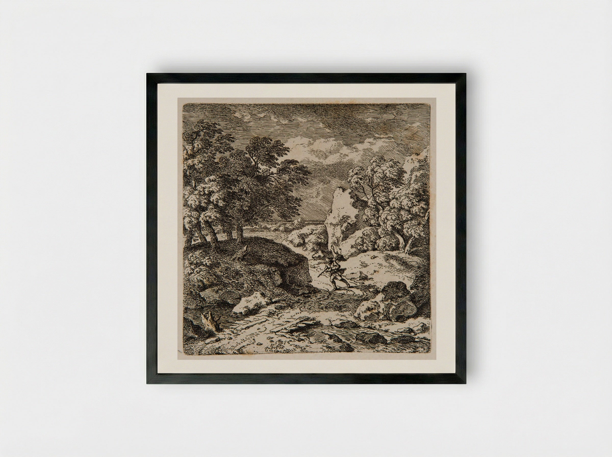 Storm - Ferdinand Kobell - Framed Print Black