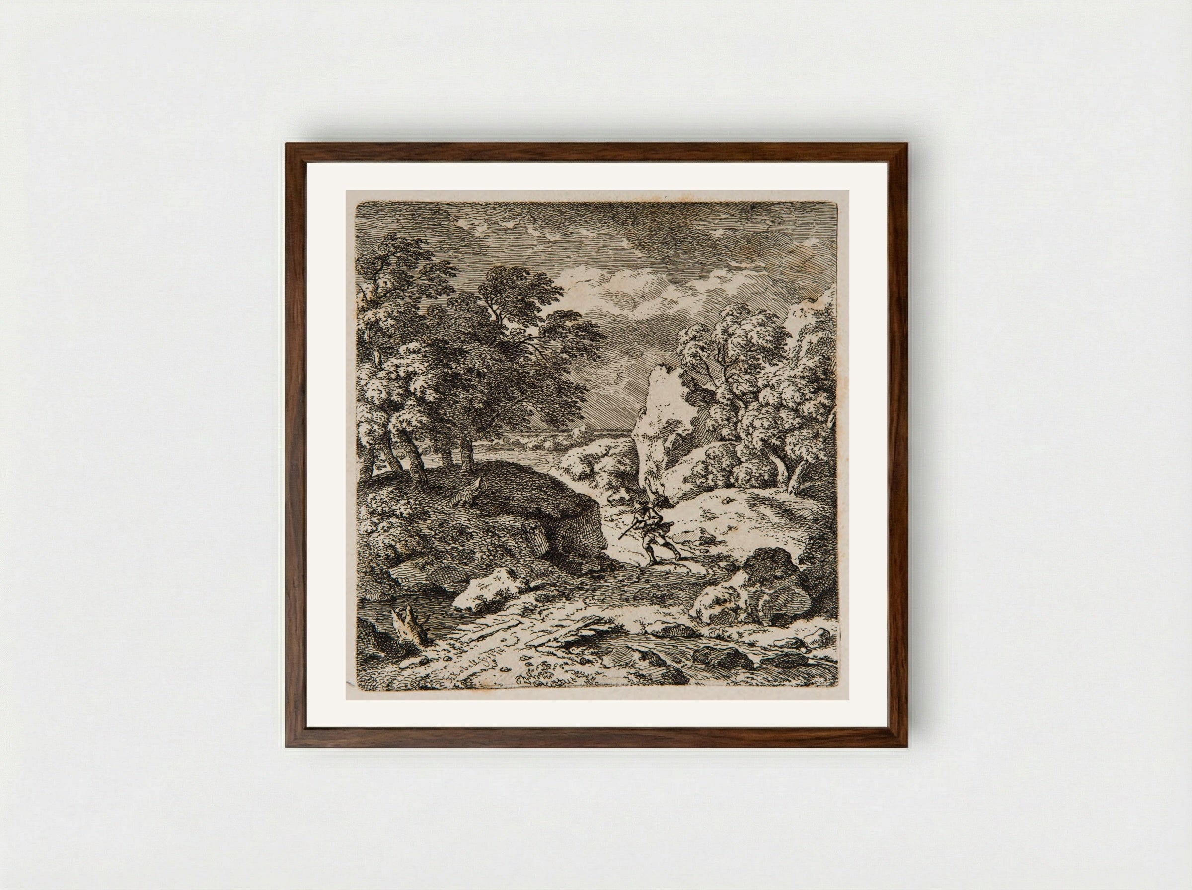 Storm - Ferdinand Kobell - Framed Print Dark Wood