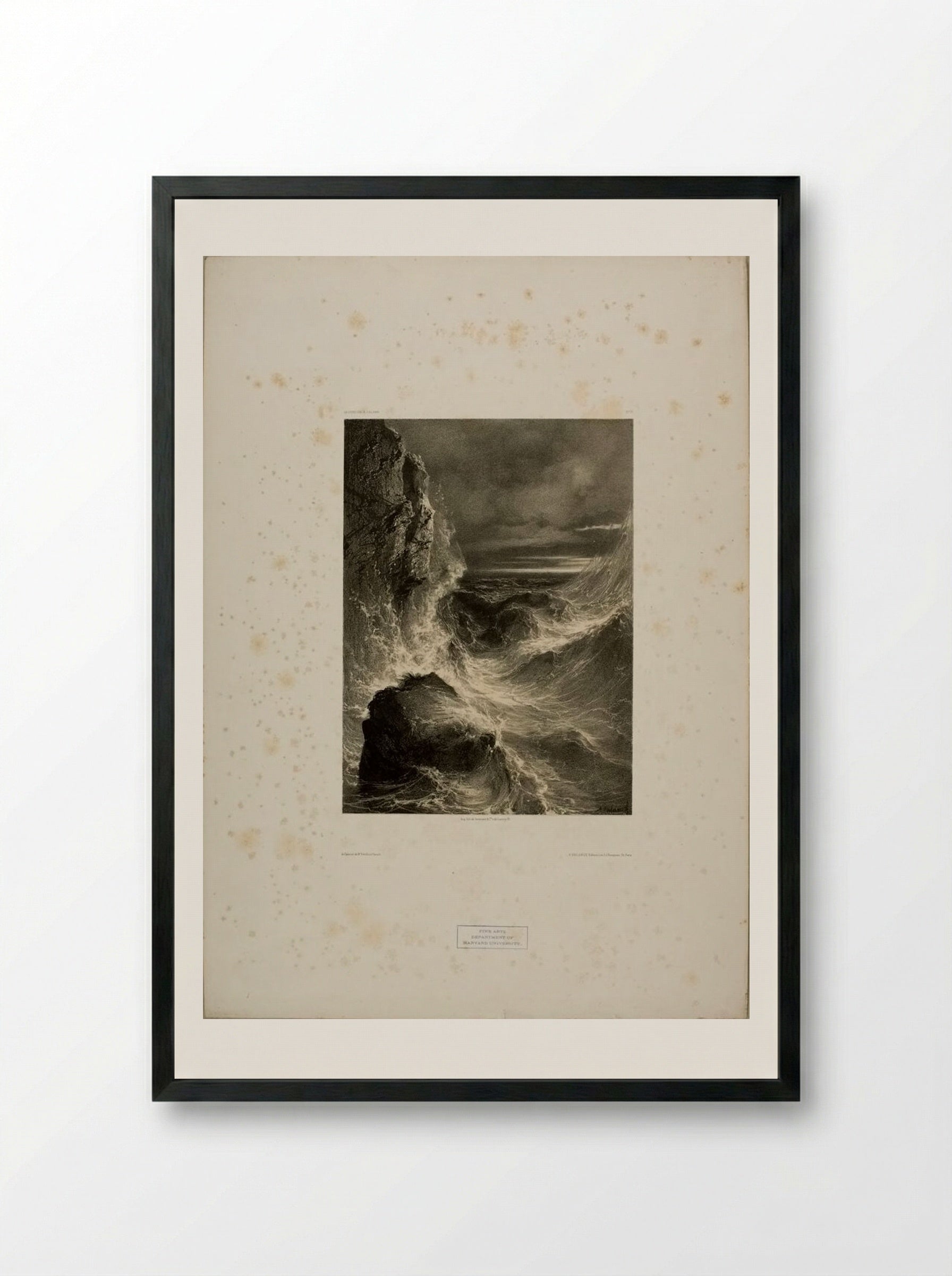 Stormy Sea - Alexandre Calame - Framed Print Black