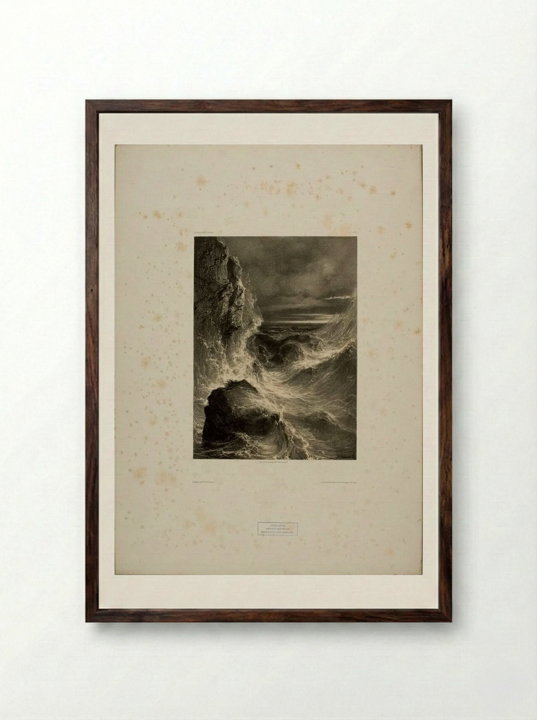 Stormy Sea - Alexandre Calame - Framed Print Dark Wood
