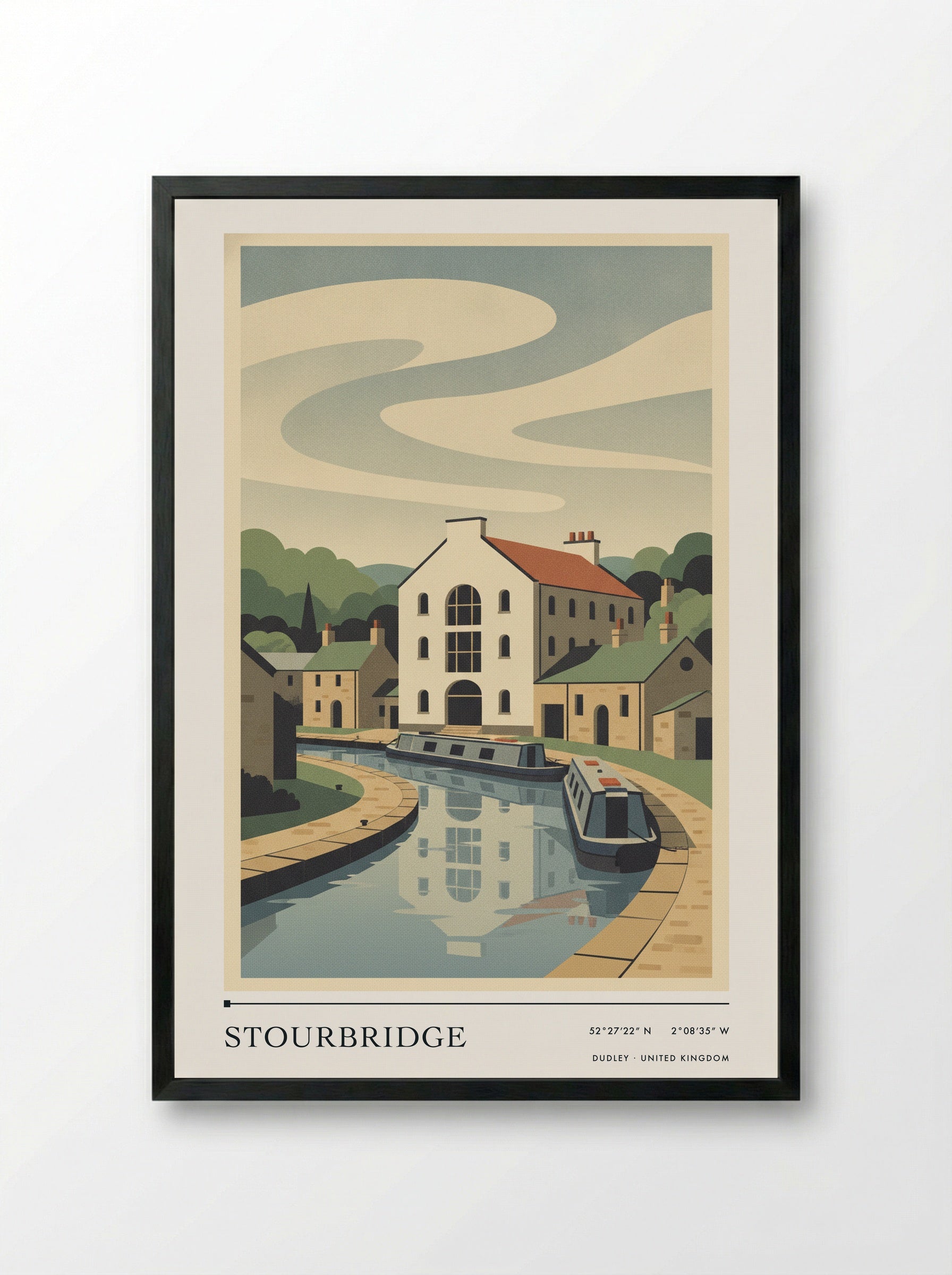 Stourbridge Dudley United Kingdom Travel Poster - Framed Print Black
