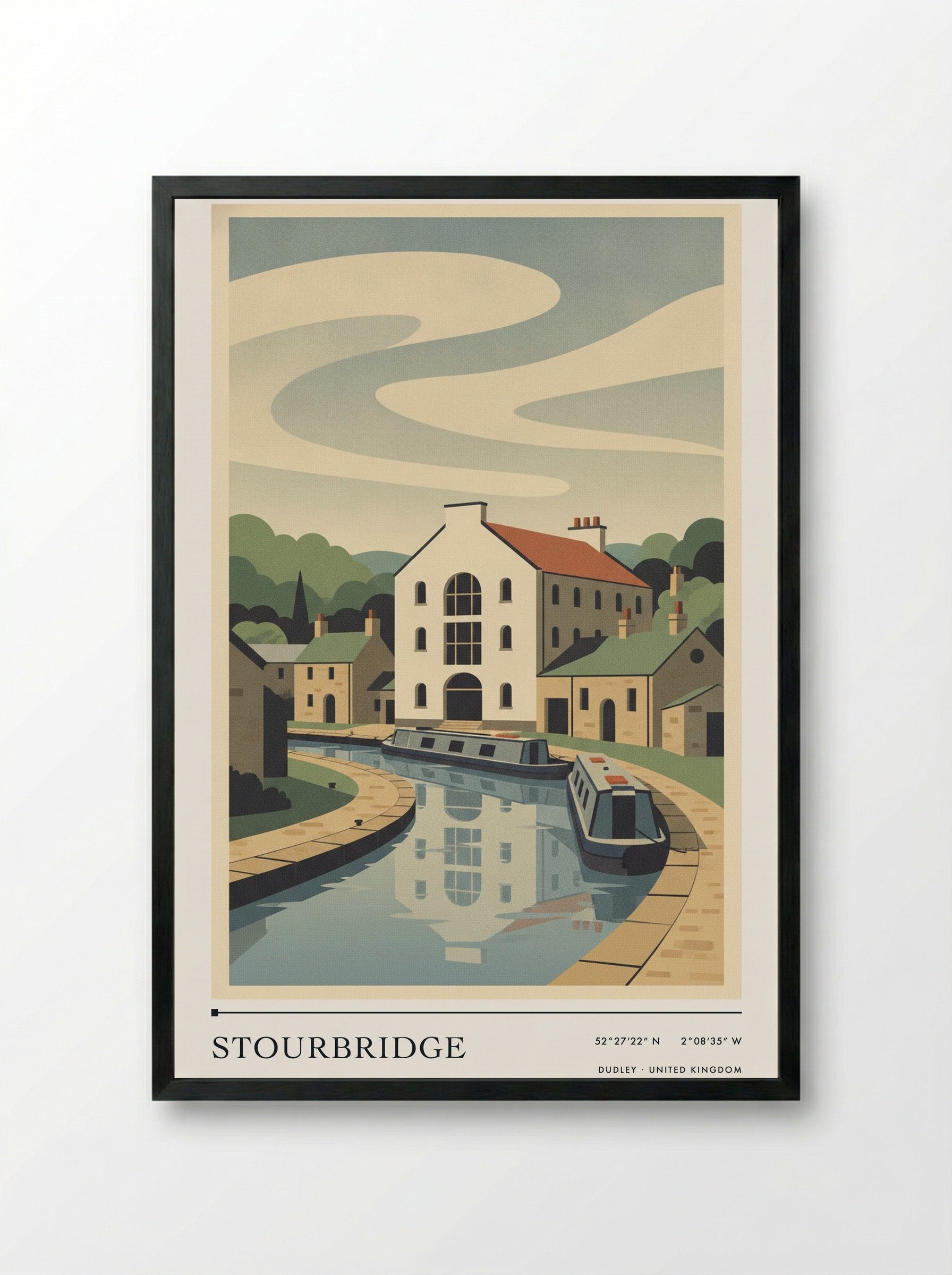 Stourbridge Dudley United Kingdom Travel Poster - Framed Print Black