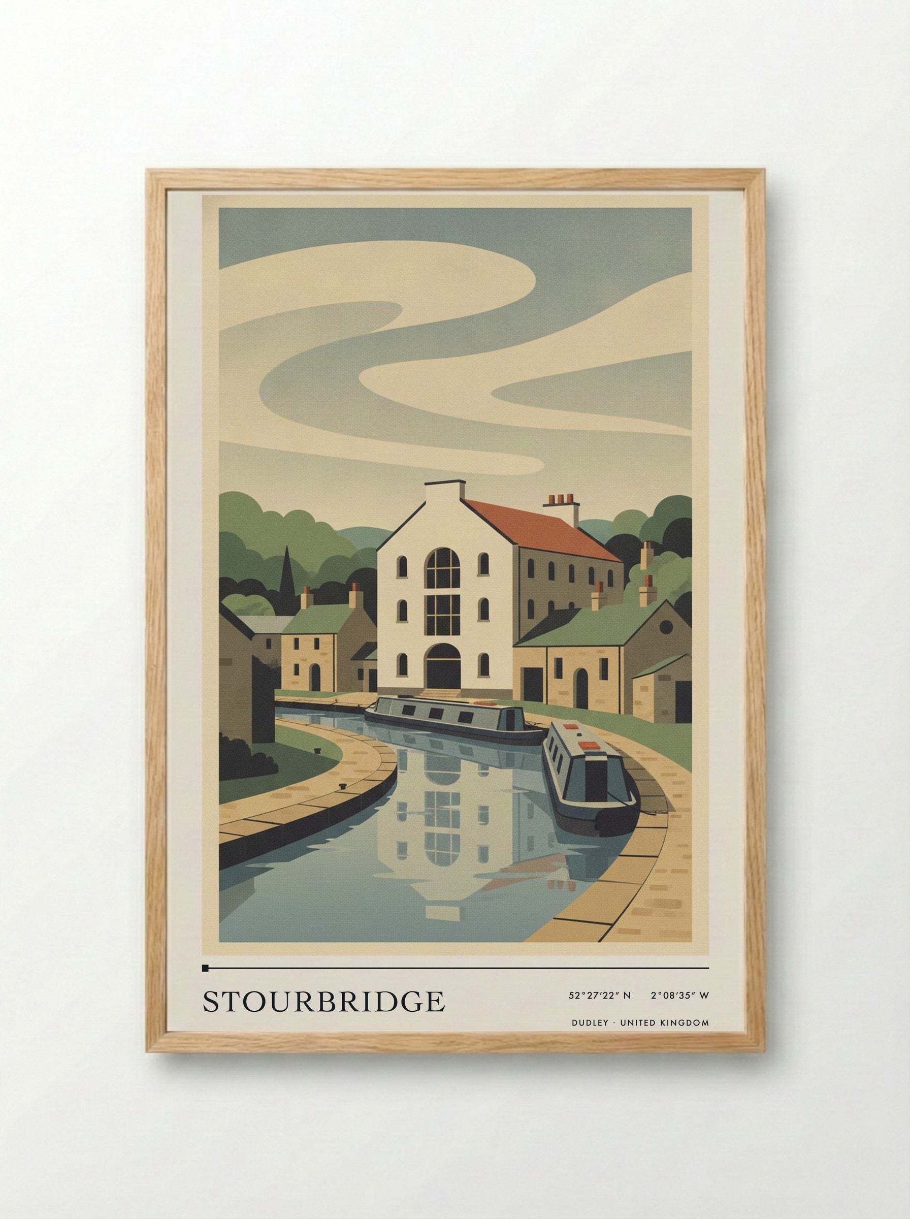 Stourbridge Dudley United Kingdom Travel Poster - Framed Print Wood