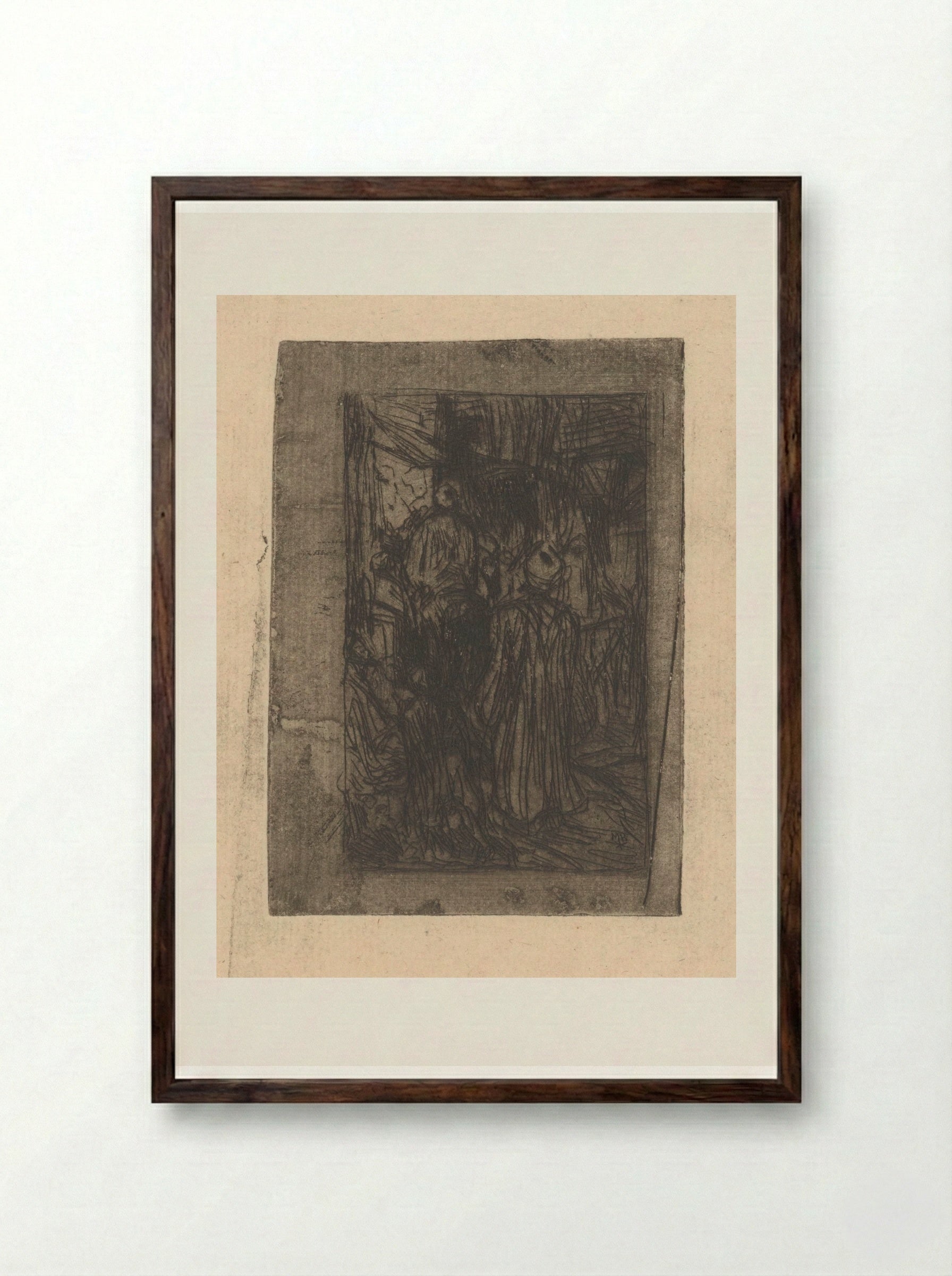 Straat in Jaffa - Marius Bauer - Framed Print Dark Wood