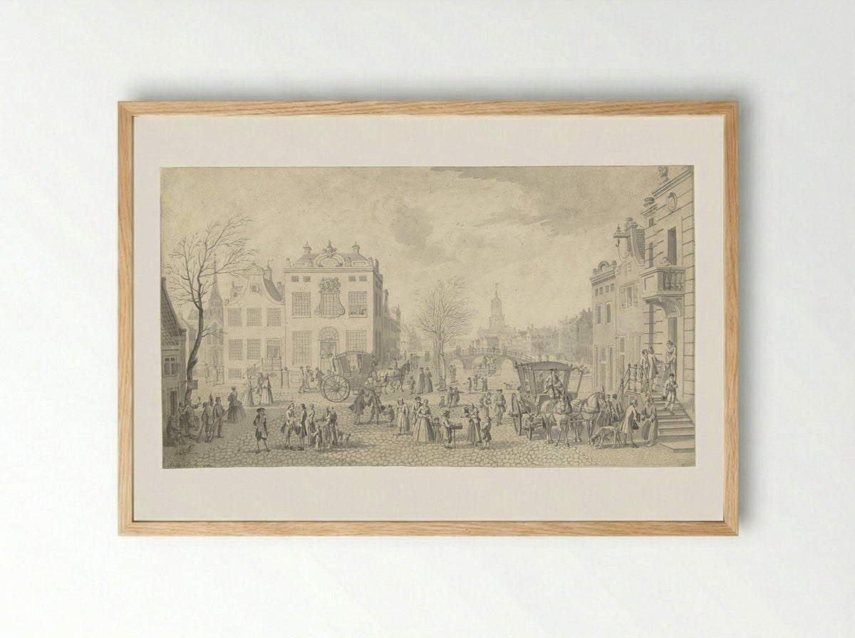Straatgezicht te Den Haag - Nicolaes Aartman - Framed Print Wood