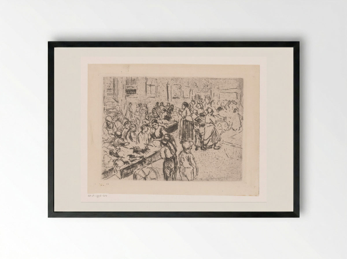 Straathandel in de Oude Jodenbuurt te Amsterdam - Max Liebermann - Framed Print Black