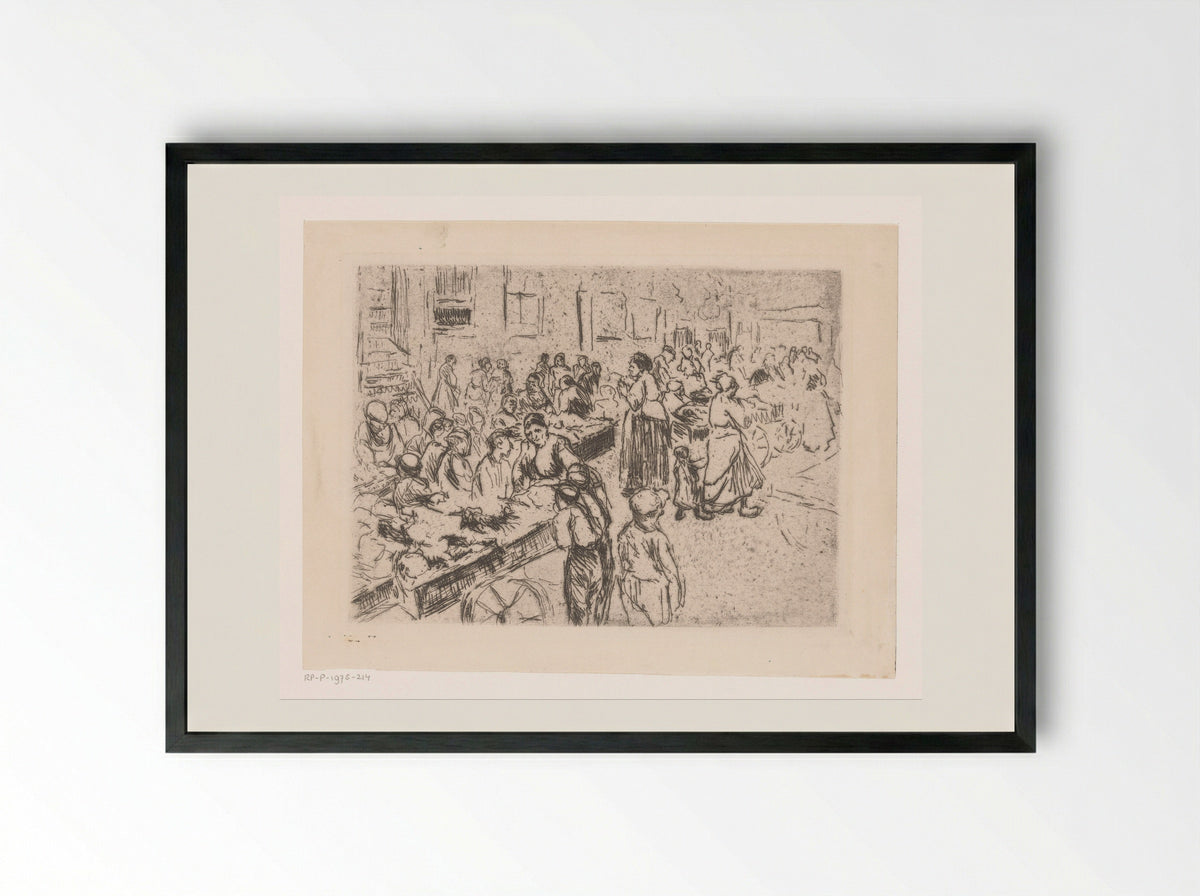 Straathandel in de Oude Jodenbuurt te Amsterdam - Max Liebermann - Framed Print Black