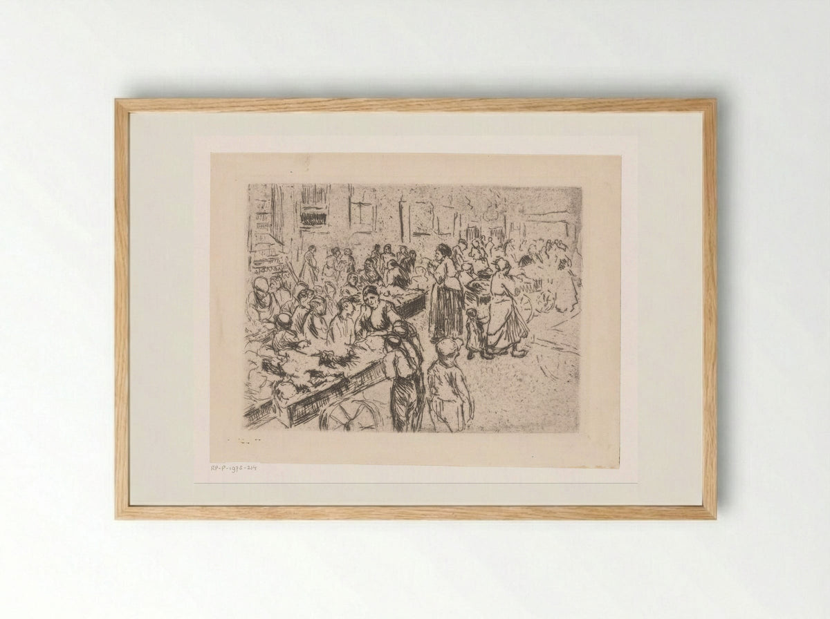 Straathandel in de Oude Jodenbuurt te Amsterdam - Max Liebermann - Framed Print Wood