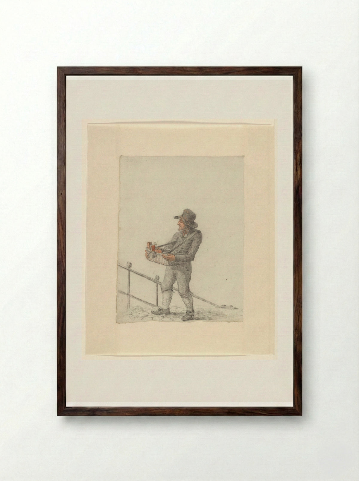 Straathandelaar - Johannes van Reijn - Framed Print Dark Wood