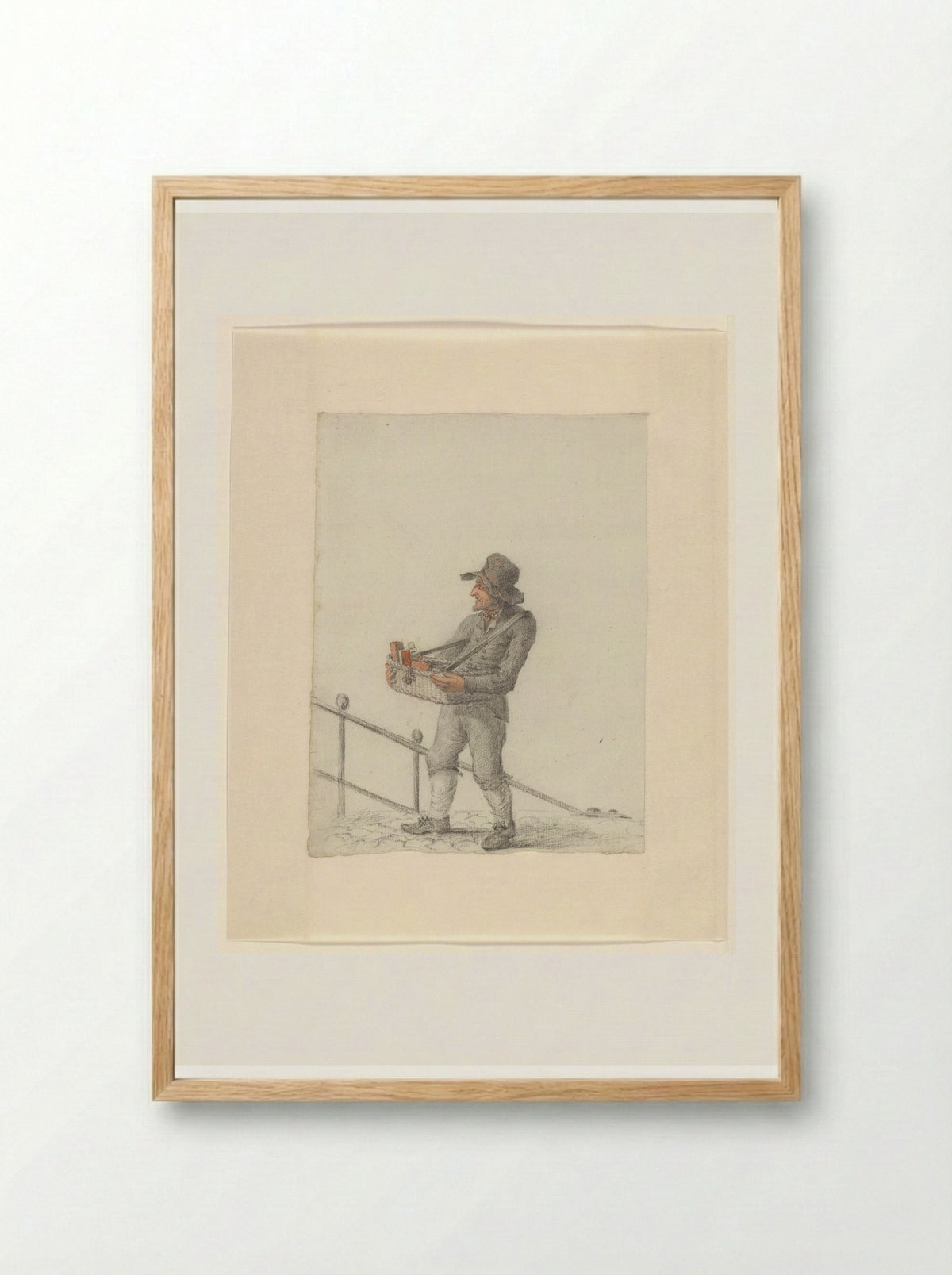 Straathandelaar - Johannes van Reijn - Framed Print Wood