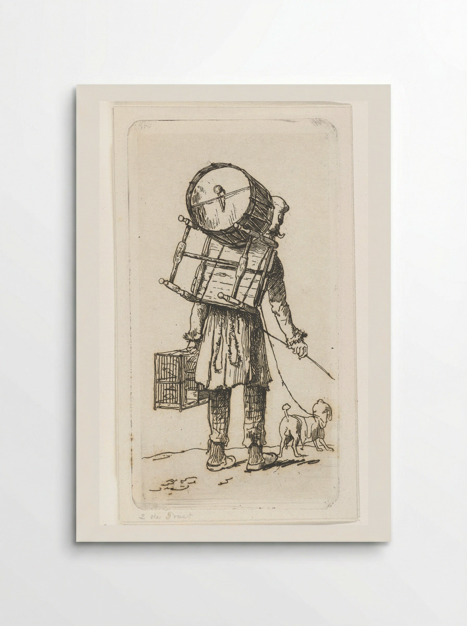 Straatmuzikant met hond - Jacobus Ludovicus Cornet - Poster
