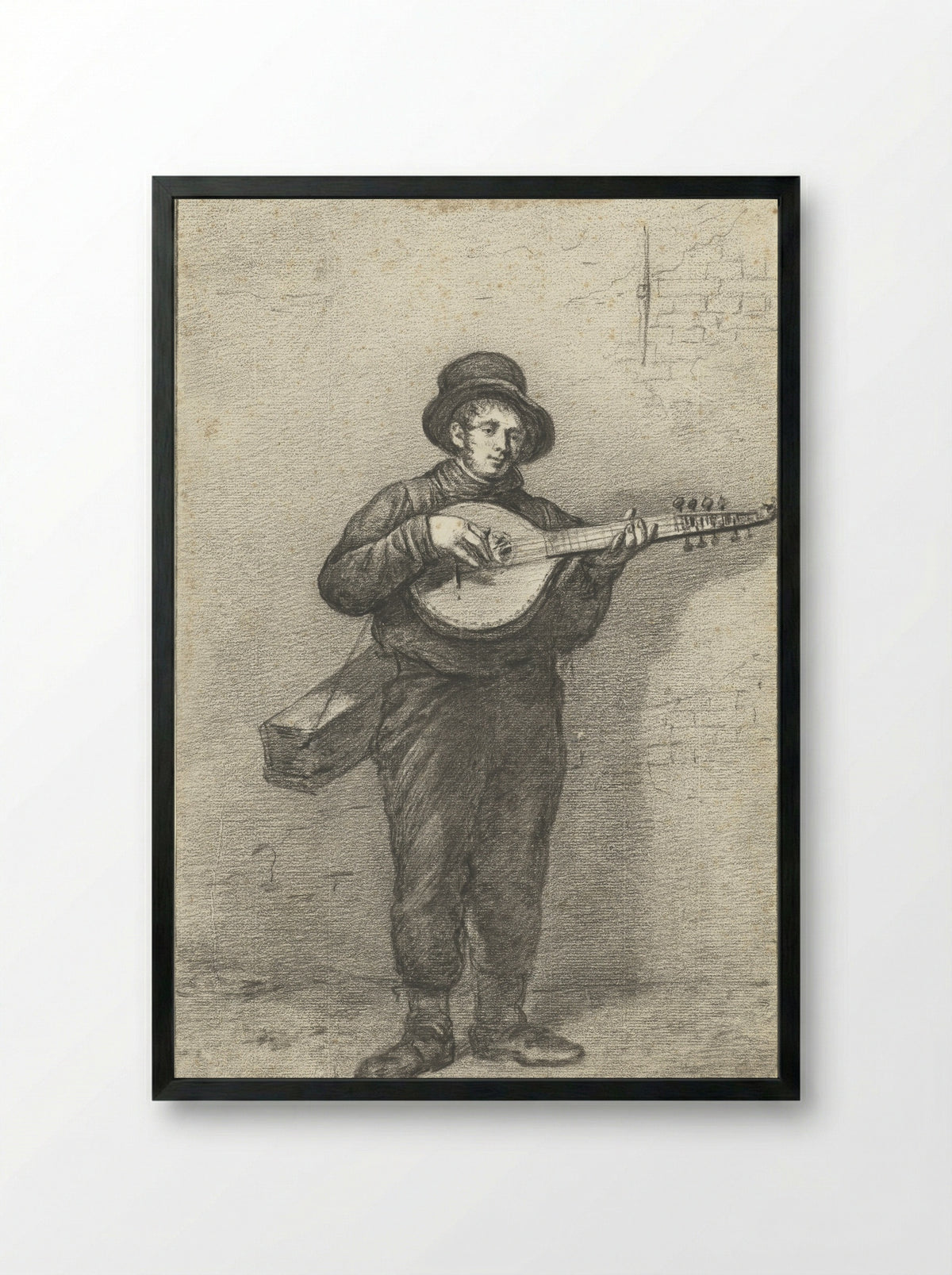 Straatmuzikant - Willem Albertus Haanebrink - Framed Print Black