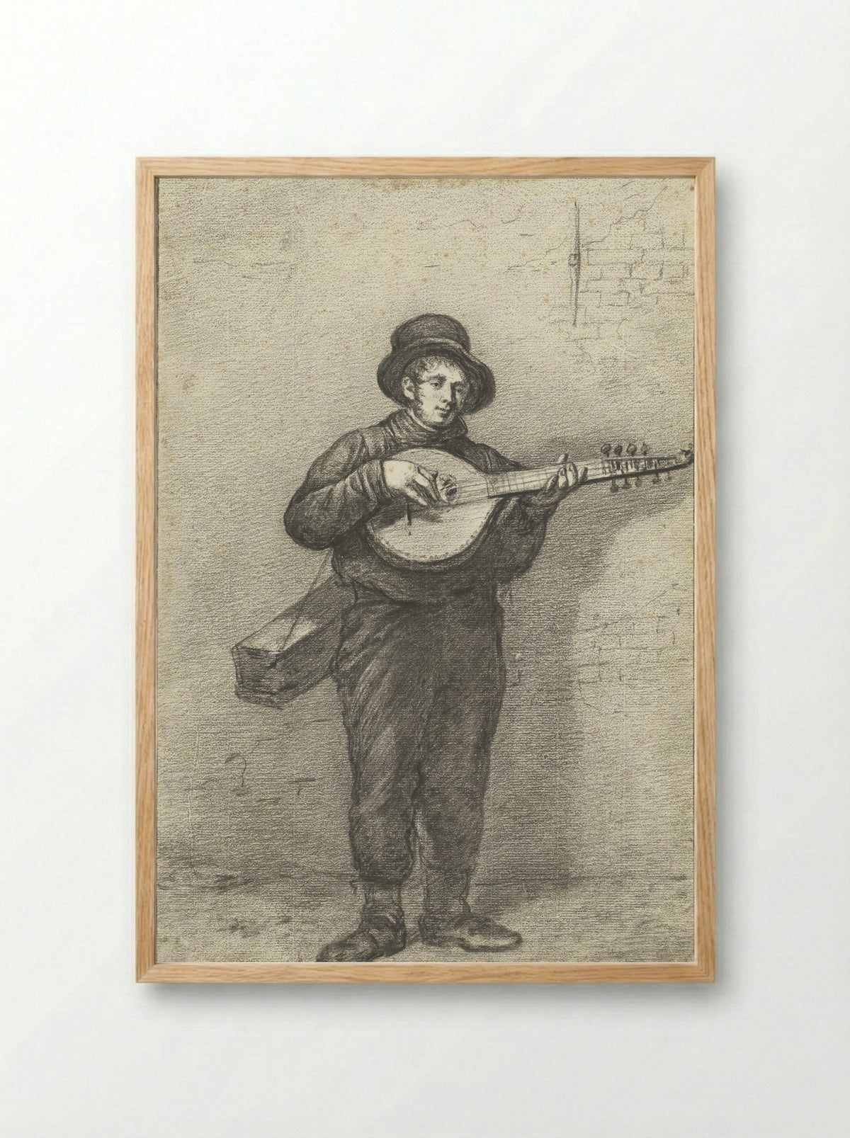 Straatmuzikant - Willem Albertus Haanebrink - Framed Print Wood