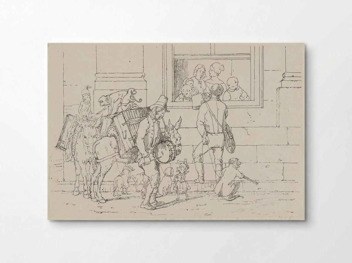 Straatmuzikanten met apen - Jacobus Ludovicus Cornet - Poster