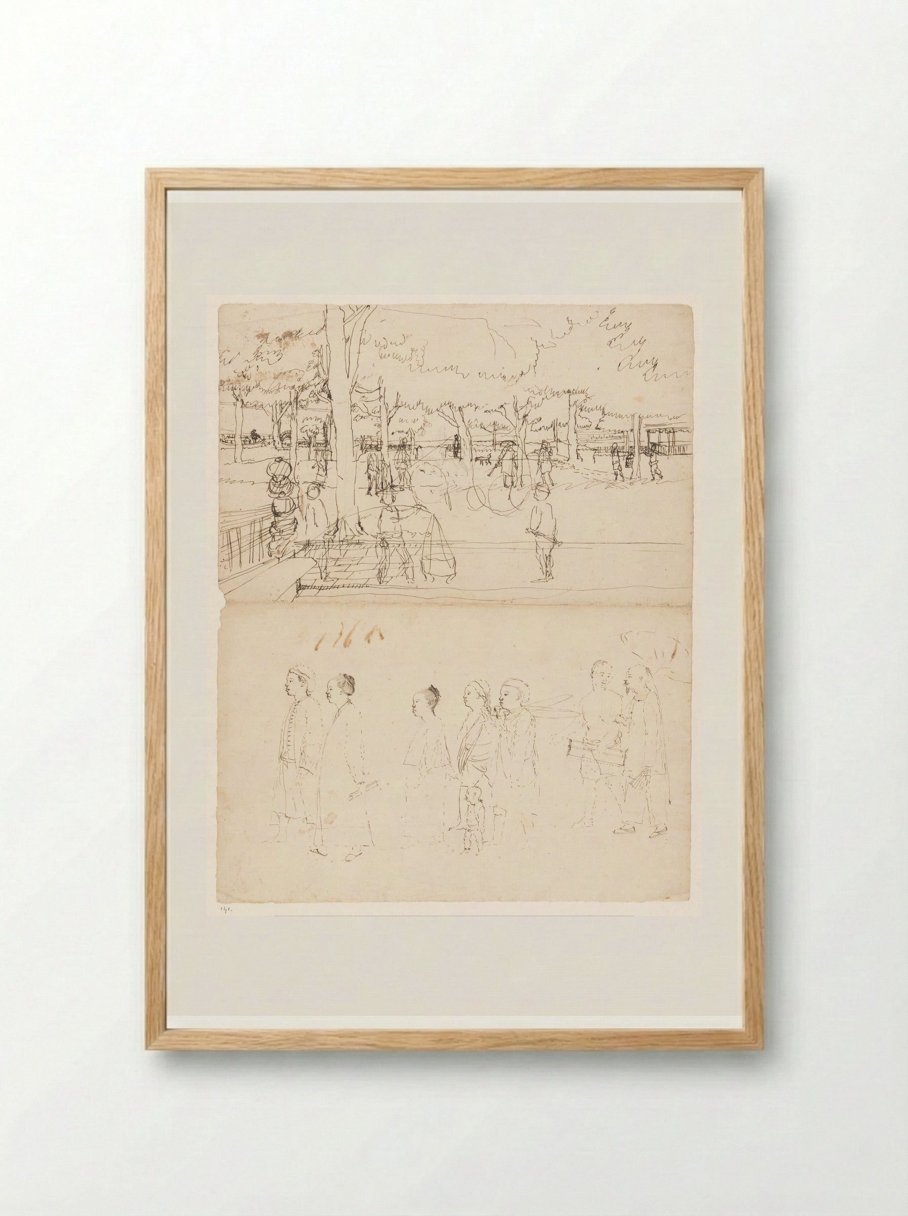 Straattaferelen Batavia - Jan Brandes - Framed Print Wood